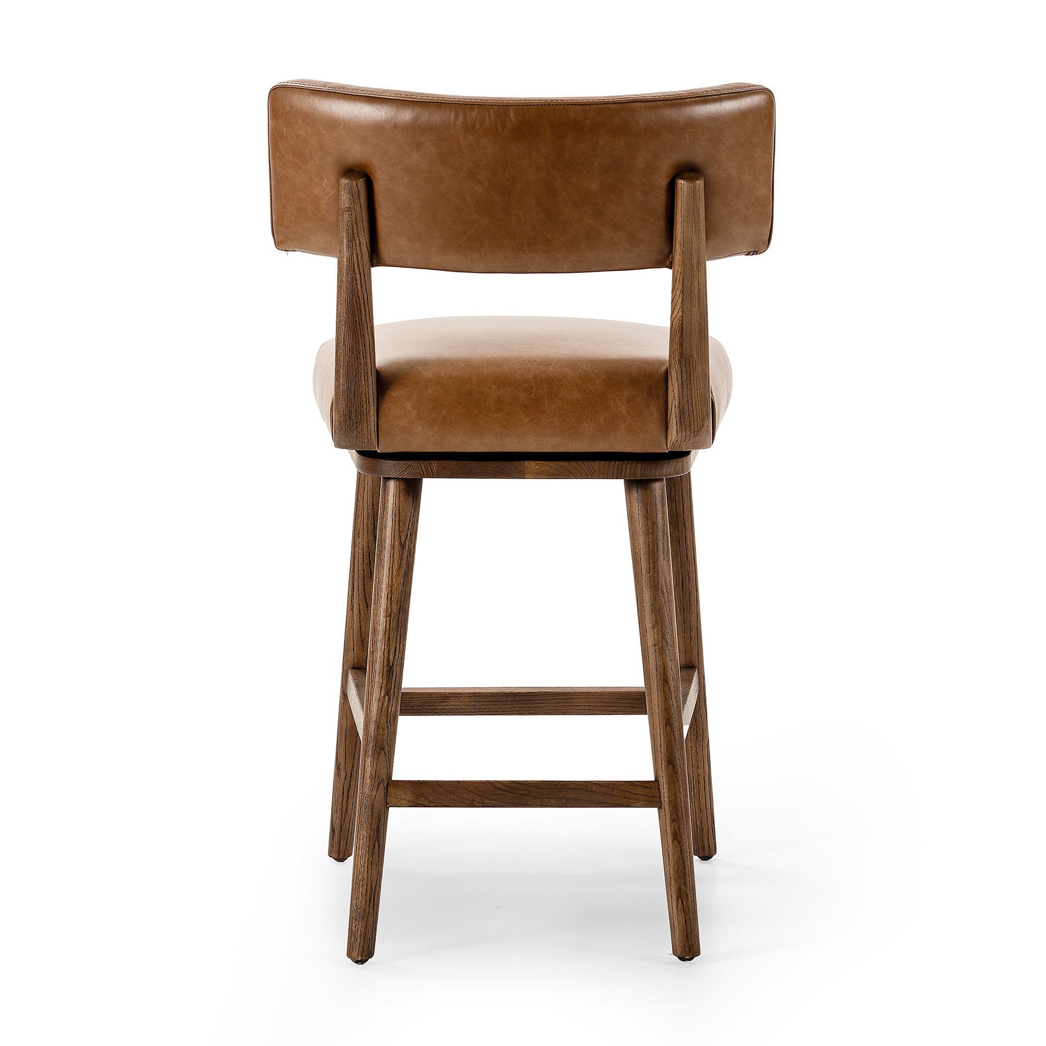 Four Hands Cardell Swivel Bar + Counter Stool — Sonoma Chestnut-Tan Nettlewood-Counter
