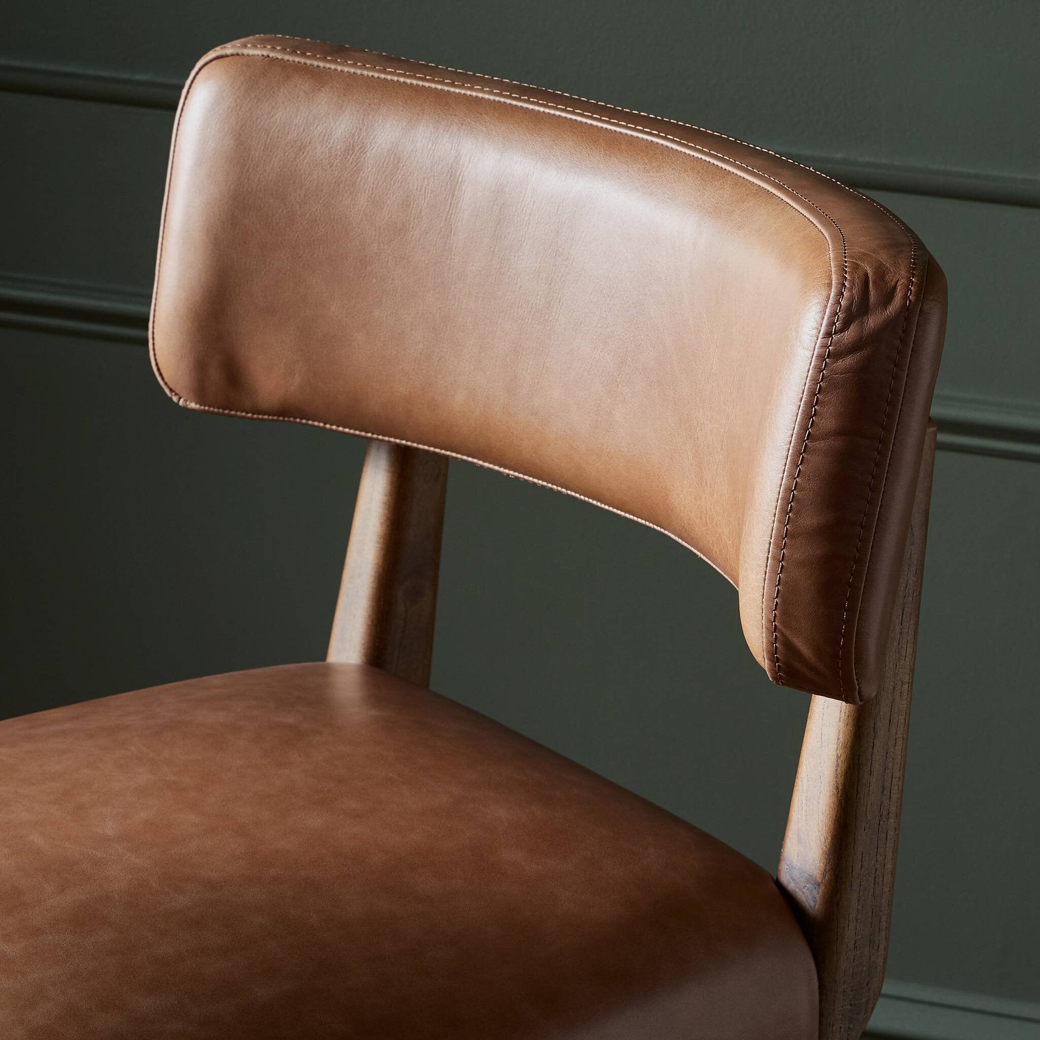Four Hands Cardell Swivel Bar + Counter Stool — Sonoma Chestnut-Tan Nettlewood-Counter