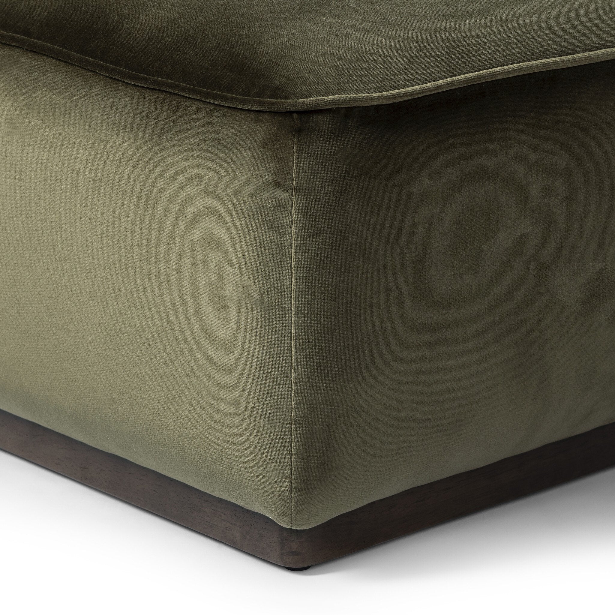 Four Hands Sinclair Square Ottoman-21" — Surrey Olive-Sienna Brown
