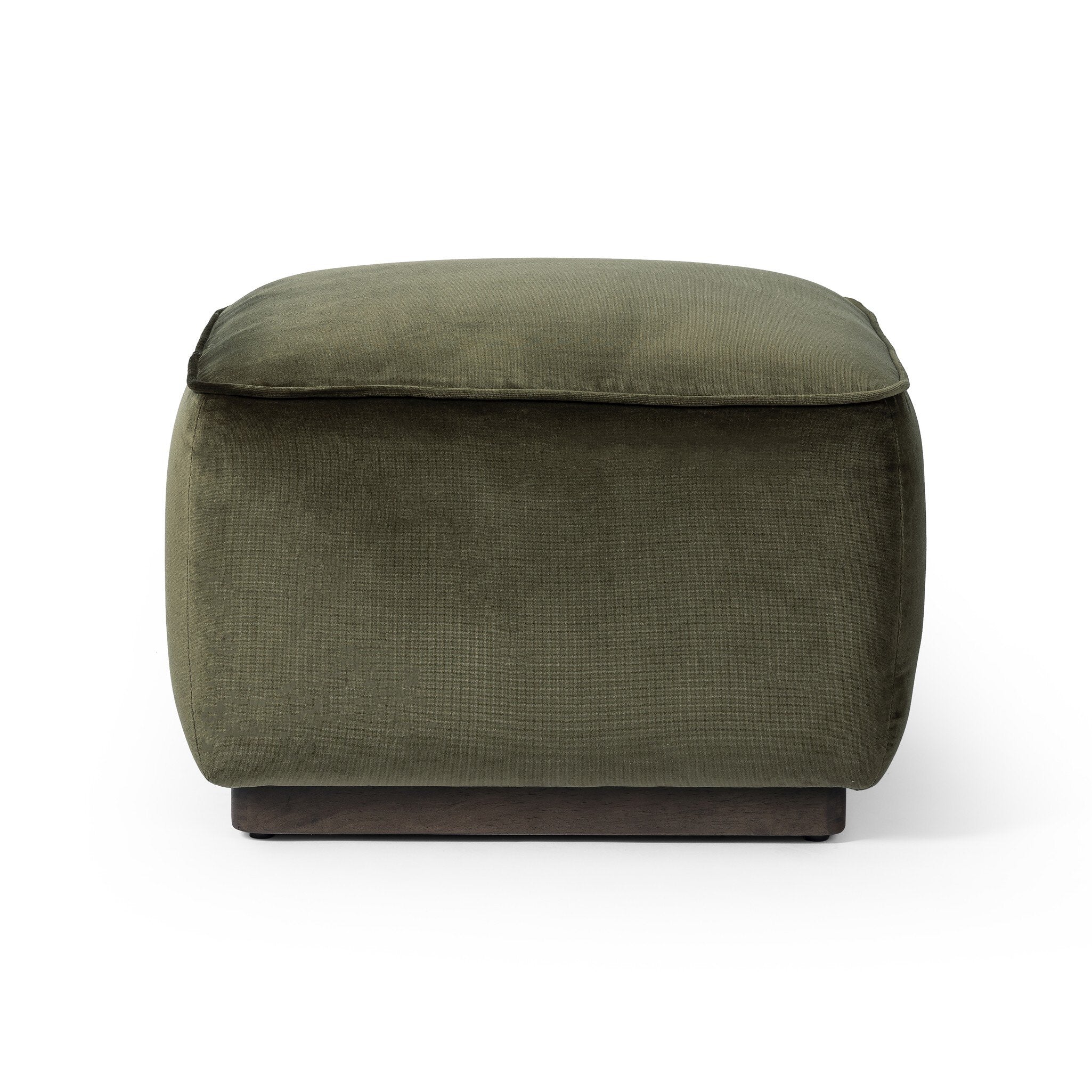 Four Hands Sinclair Square Ottoman-21" — Surrey Olive-Sienna Brown