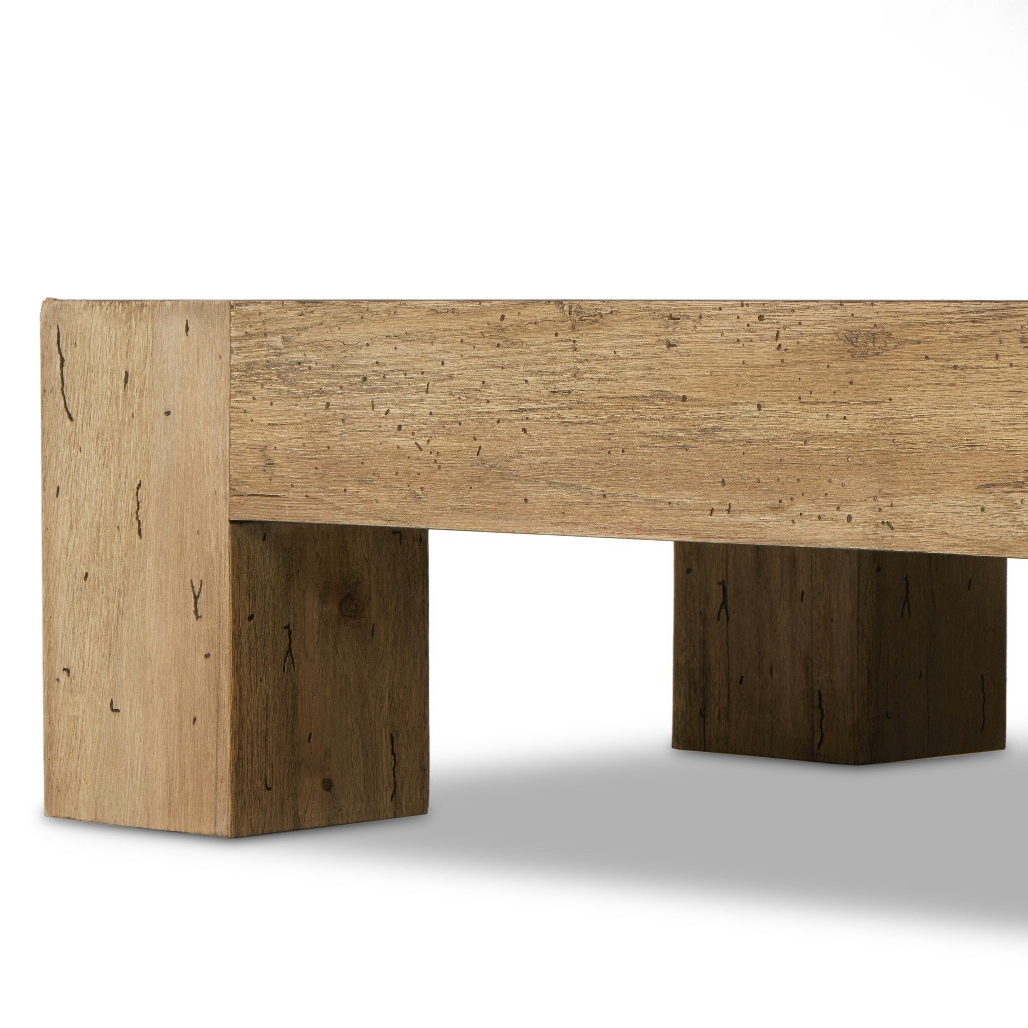Four Hands Abaso Rectangular Coffee Table — Rustic Wormwood Oak