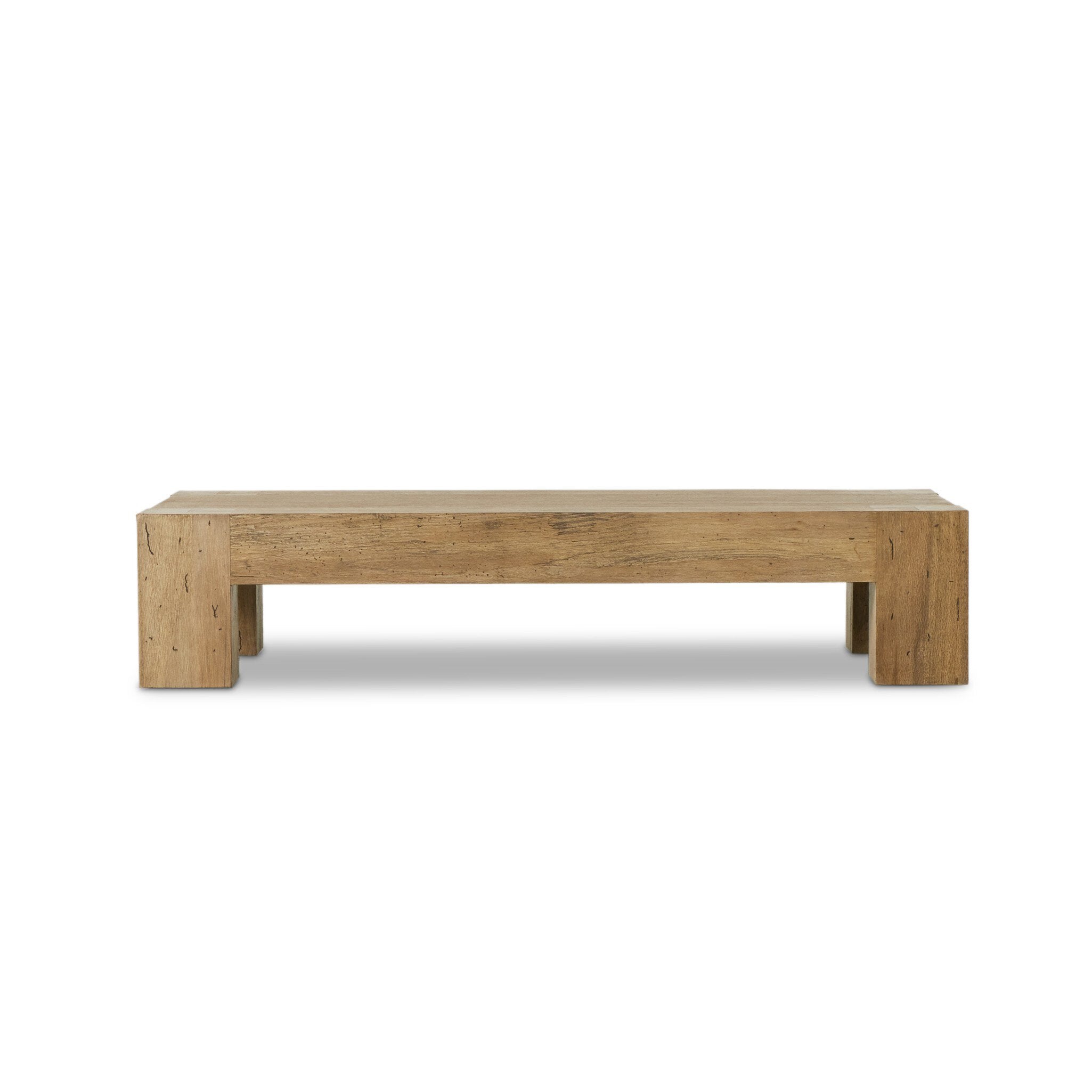 Four Hands Abaso Rectangular Coffee Table — Rustic Wormwood Oak