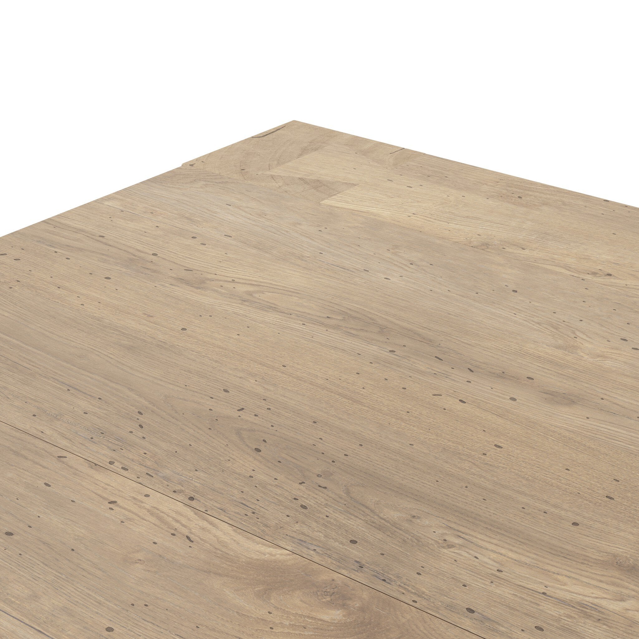 Four Hands Abaso Rectangular Coffee Table — Whitewash Rustic Wormwood Oak-Smoked Oak Veneer