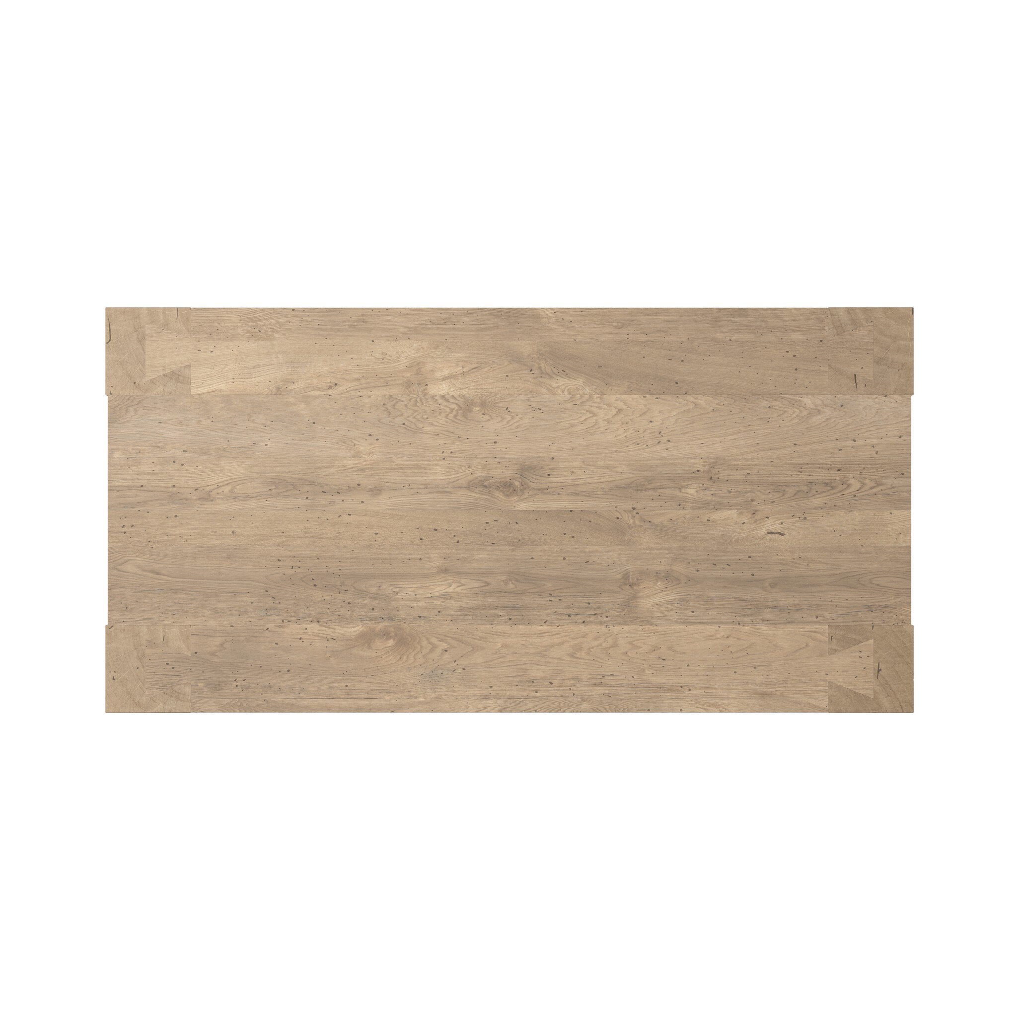 Four Hands Abaso Rectangular Coffee Table — Whitewash Rustic Wormwood Oak-Smoked Oak Veneer