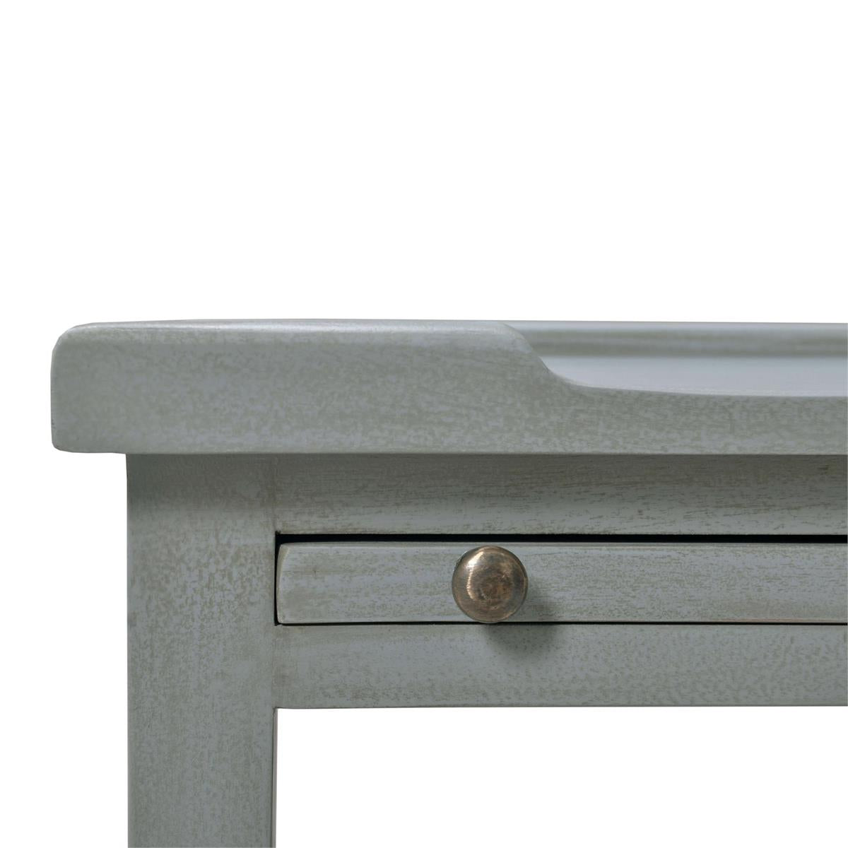 Bramble Eton 2 Drawer Side Table w/ Pull Out Shelf — Grey Charleston