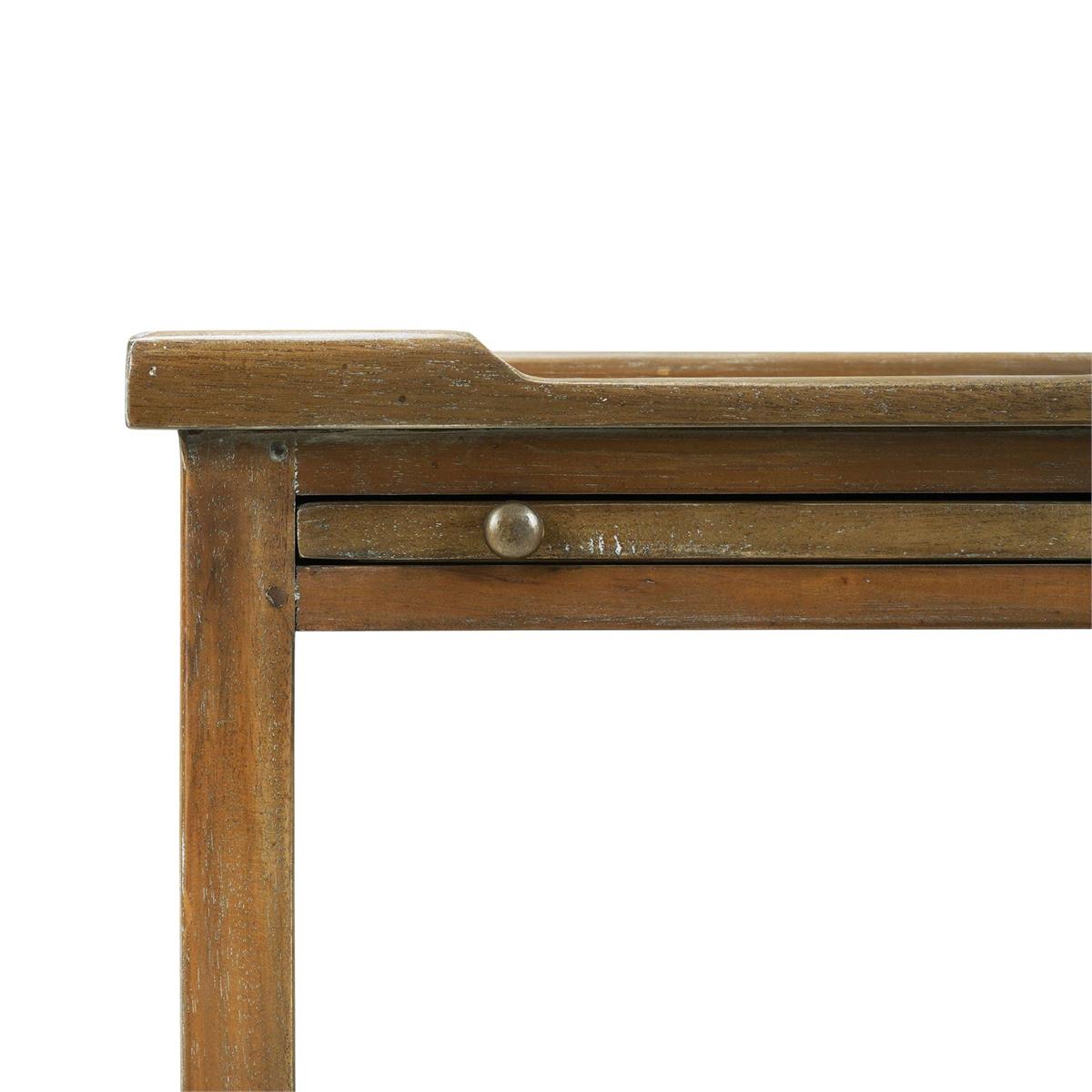 Bramble Eton 2 Drawer Side Table w/ Pull Out Shelf — Straw Wash