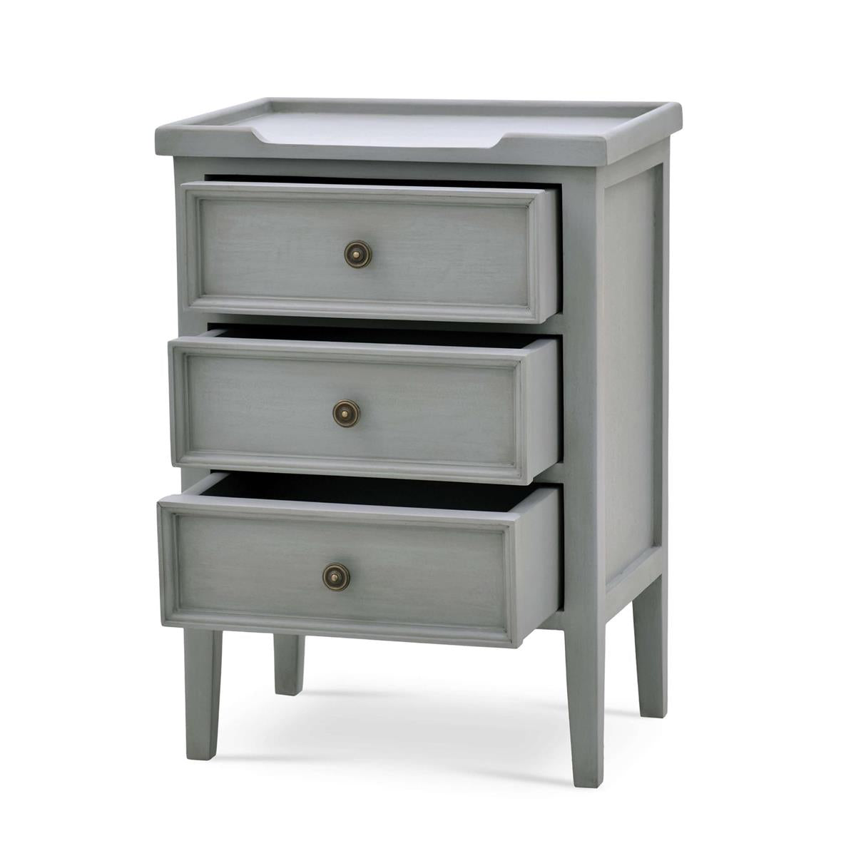 Bramble Eton 3 Drawer End Table — Grey Charleston