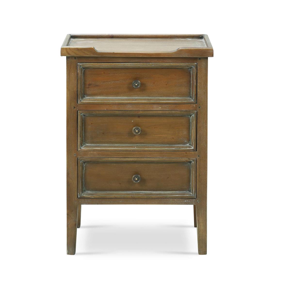Bramble Eton 3 Drawer End Table — Straw Wash