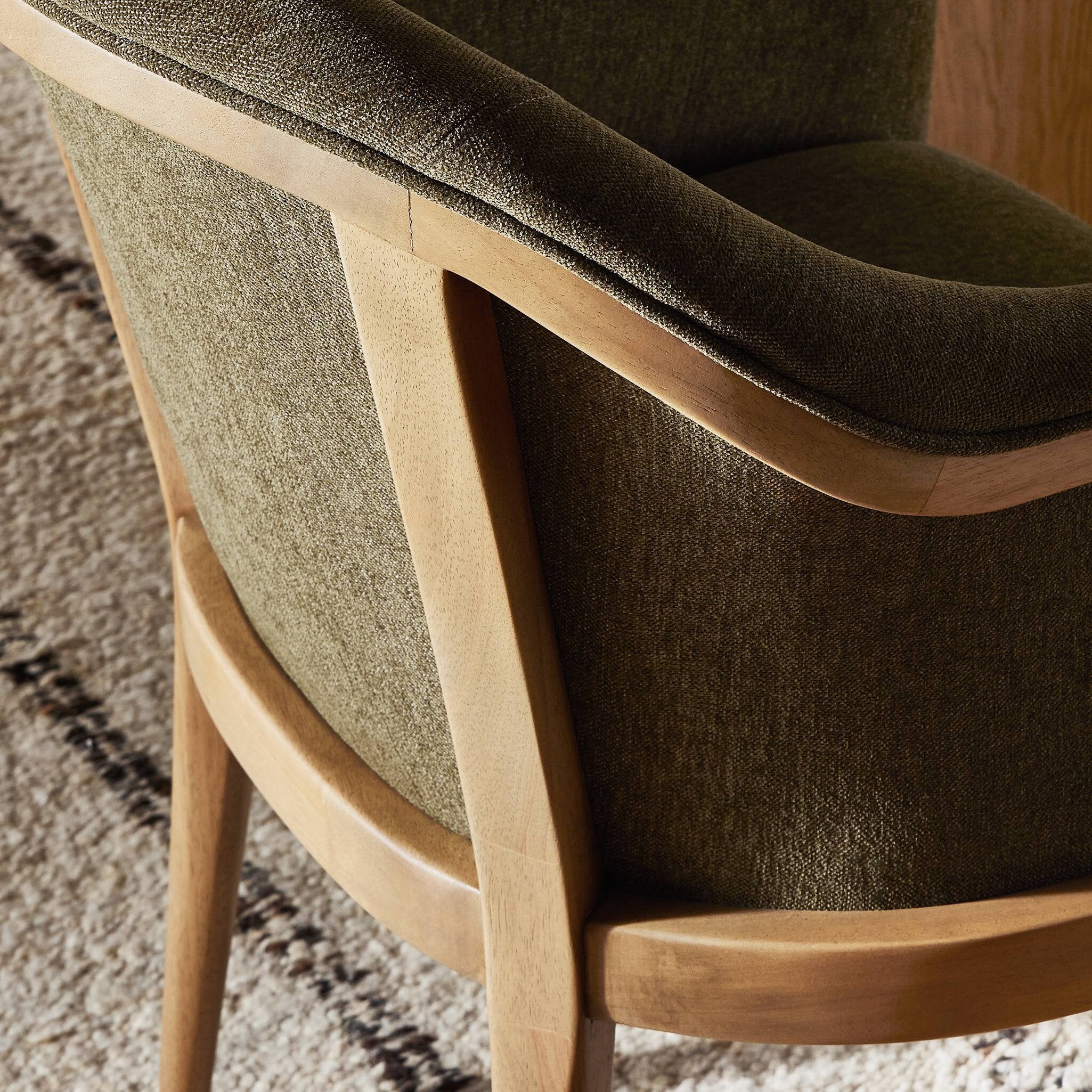 Four Hands Colston Dining Chair — Sutton Olive-Warm Buff Parawood