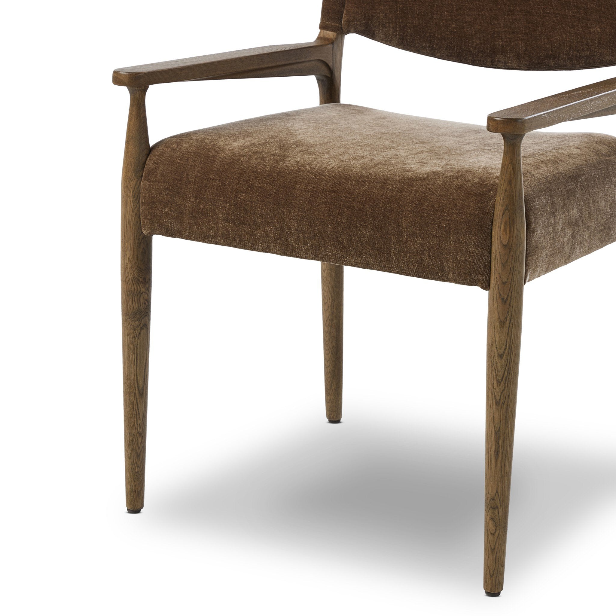 Four Hands Jayla Dining Armchair — Altair Mushroom-Toasted Oak