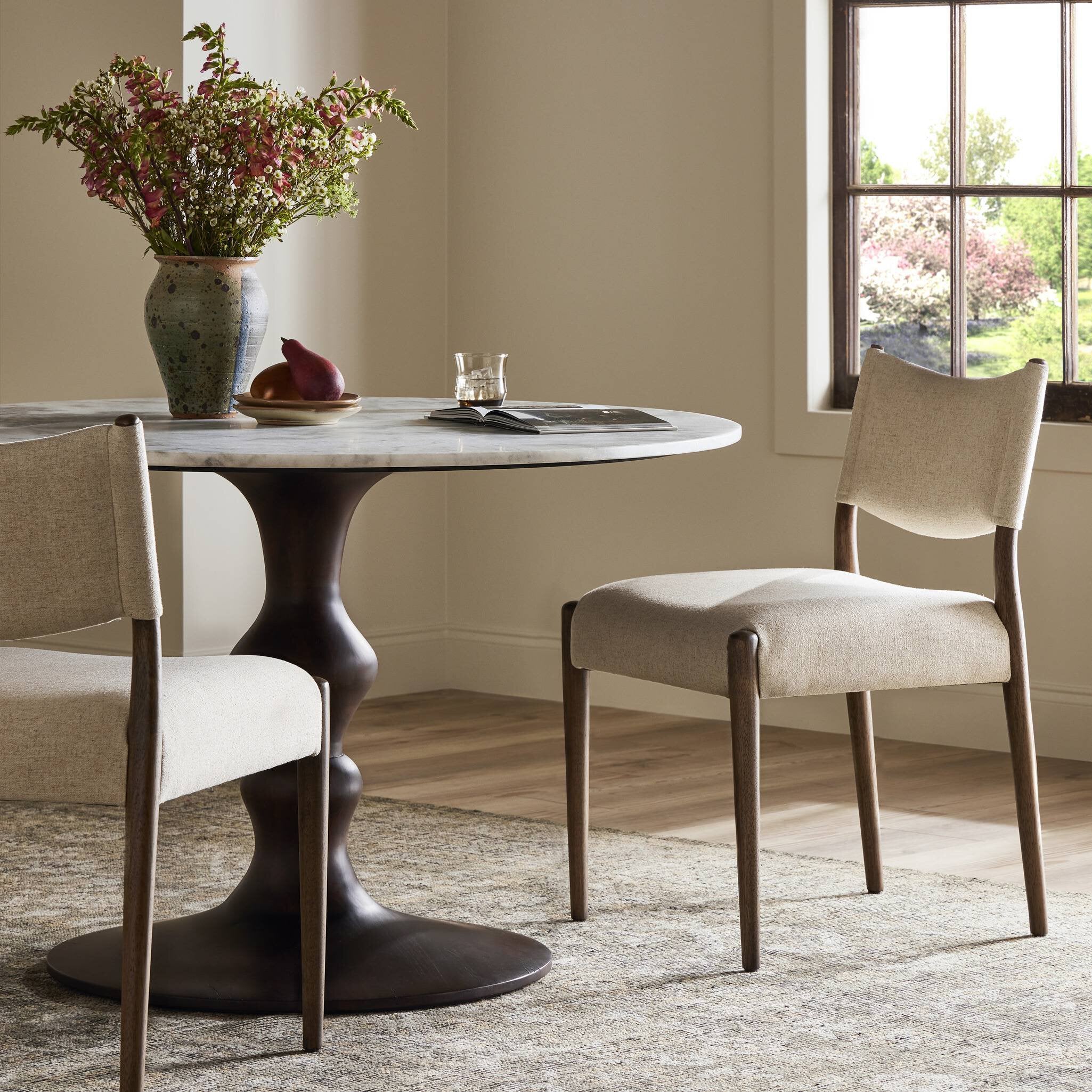 Four Hands Jayla Armless Dining Chair — Antwerp Natural-Antique Walnut