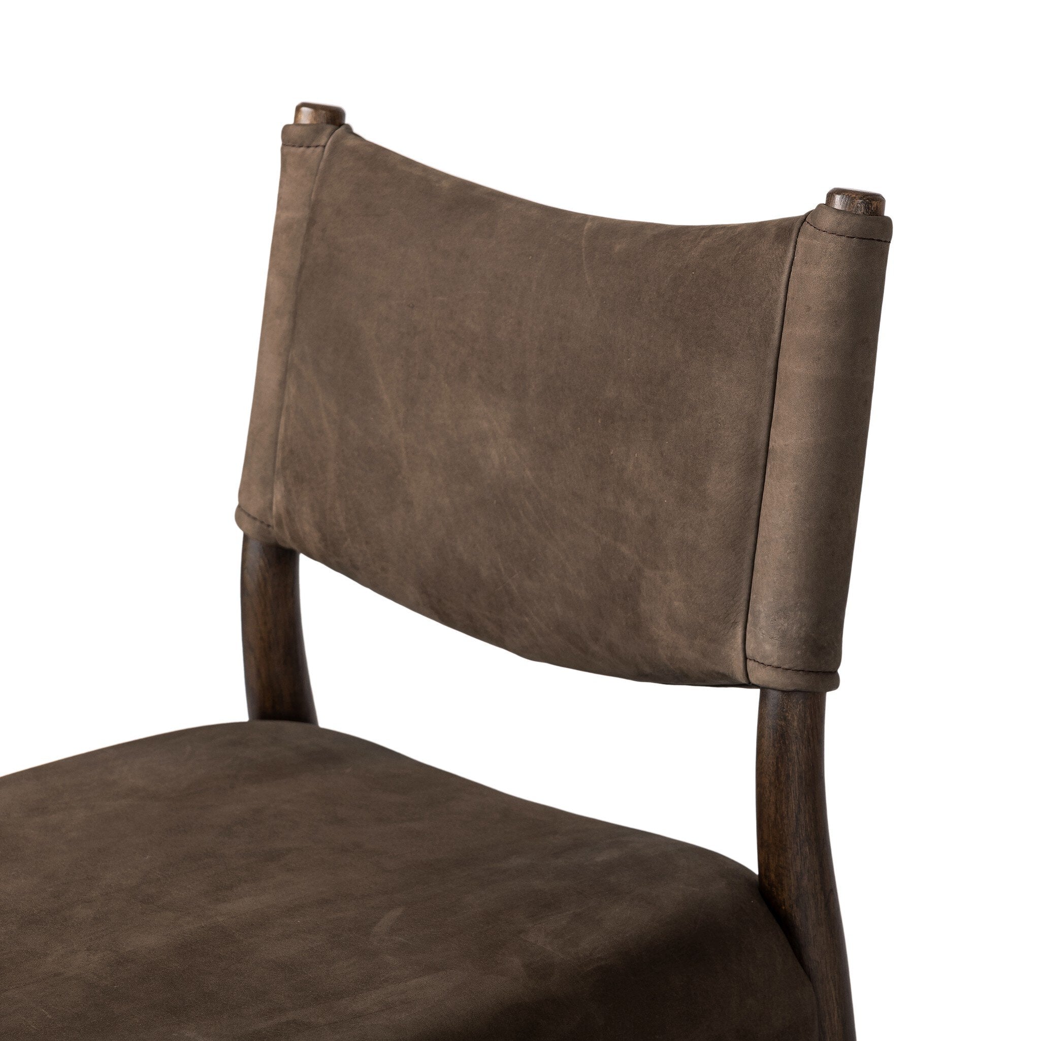 Four Hands Jayla Armless Dining Chair — Nubuck Cigar-Burnt Oak