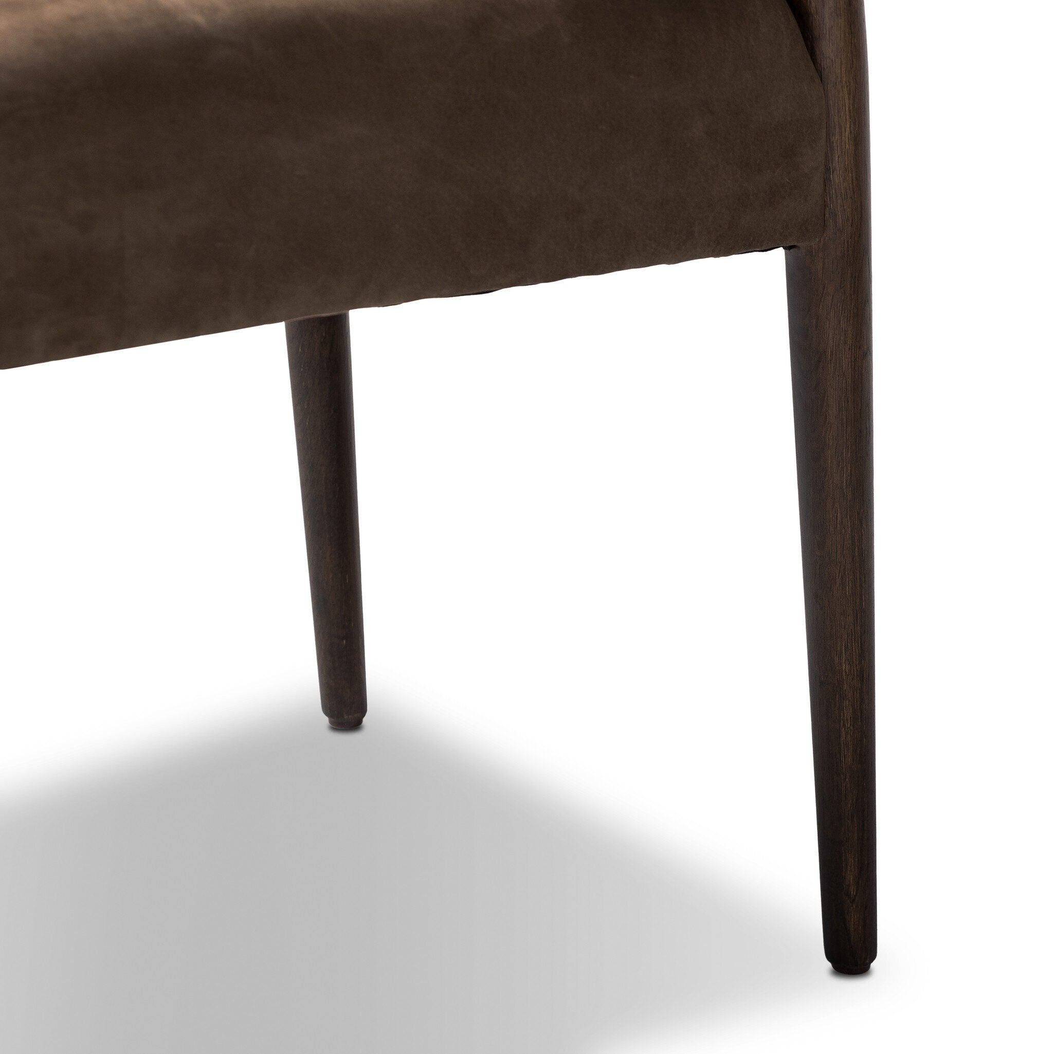 Four Hands Jayla Armless Dining Chair — Nubuck Cigar-Burnt Oak