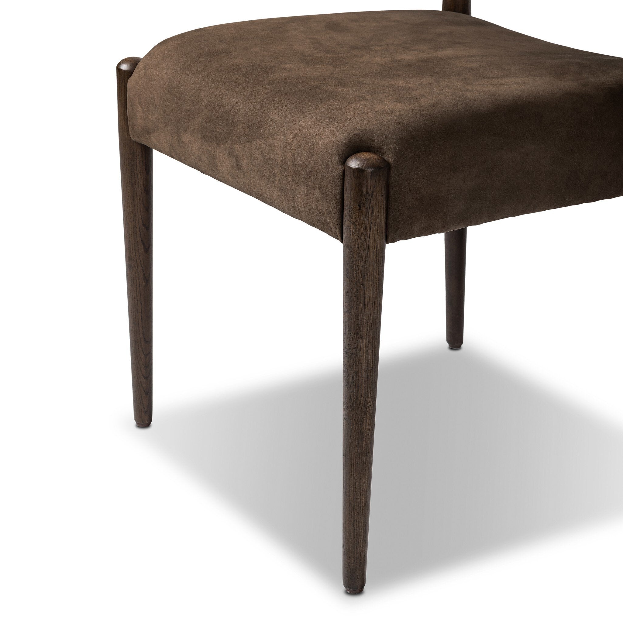 Four Hands Jayla Armless Dining Chair — Nubuck Cigar-Burnt Oak