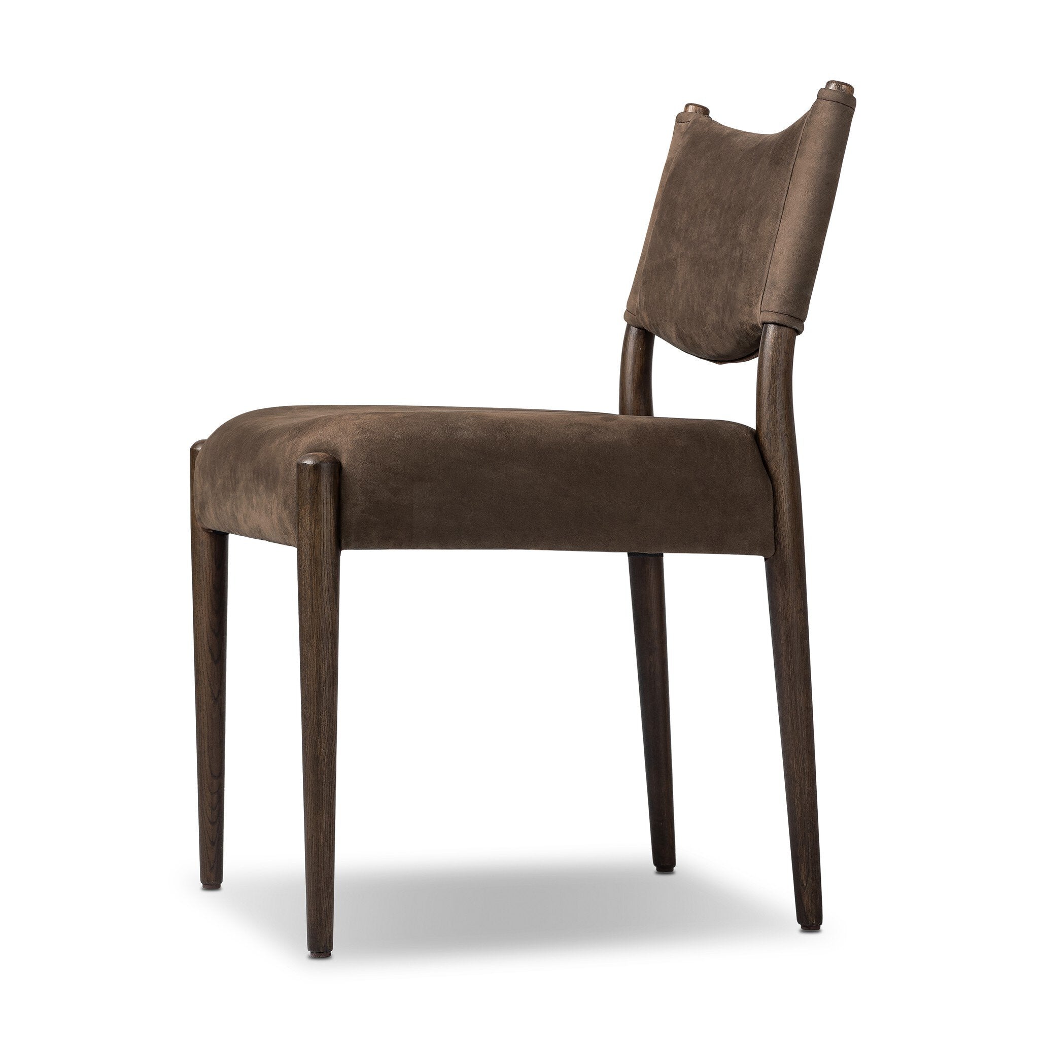 Four Hands Jayla Armless Dining Chair — Nubuck Cigar-Burnt Oak