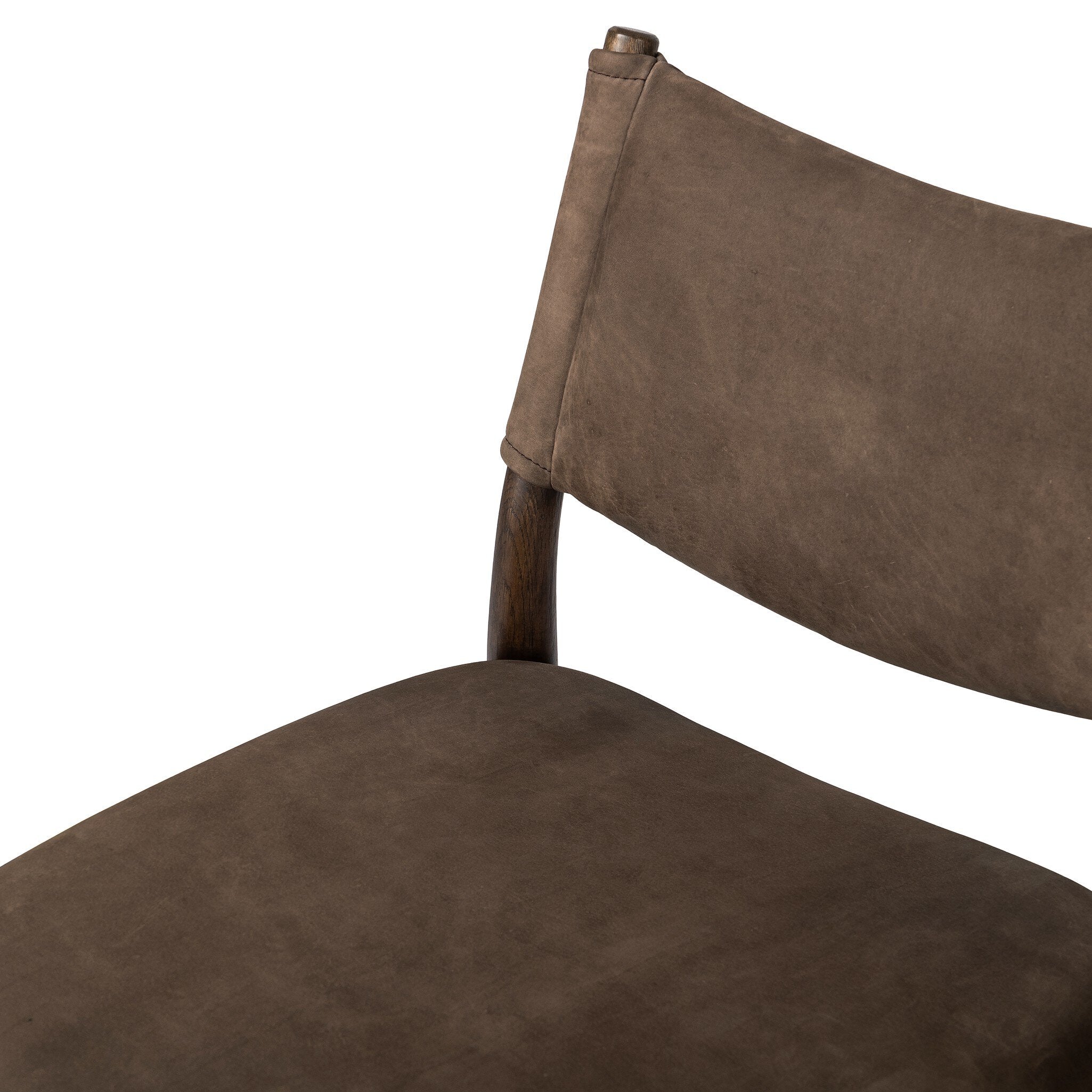 Four Hands Jayla Armless Dining Chair — Nubuck Cigar-Burnt Oak