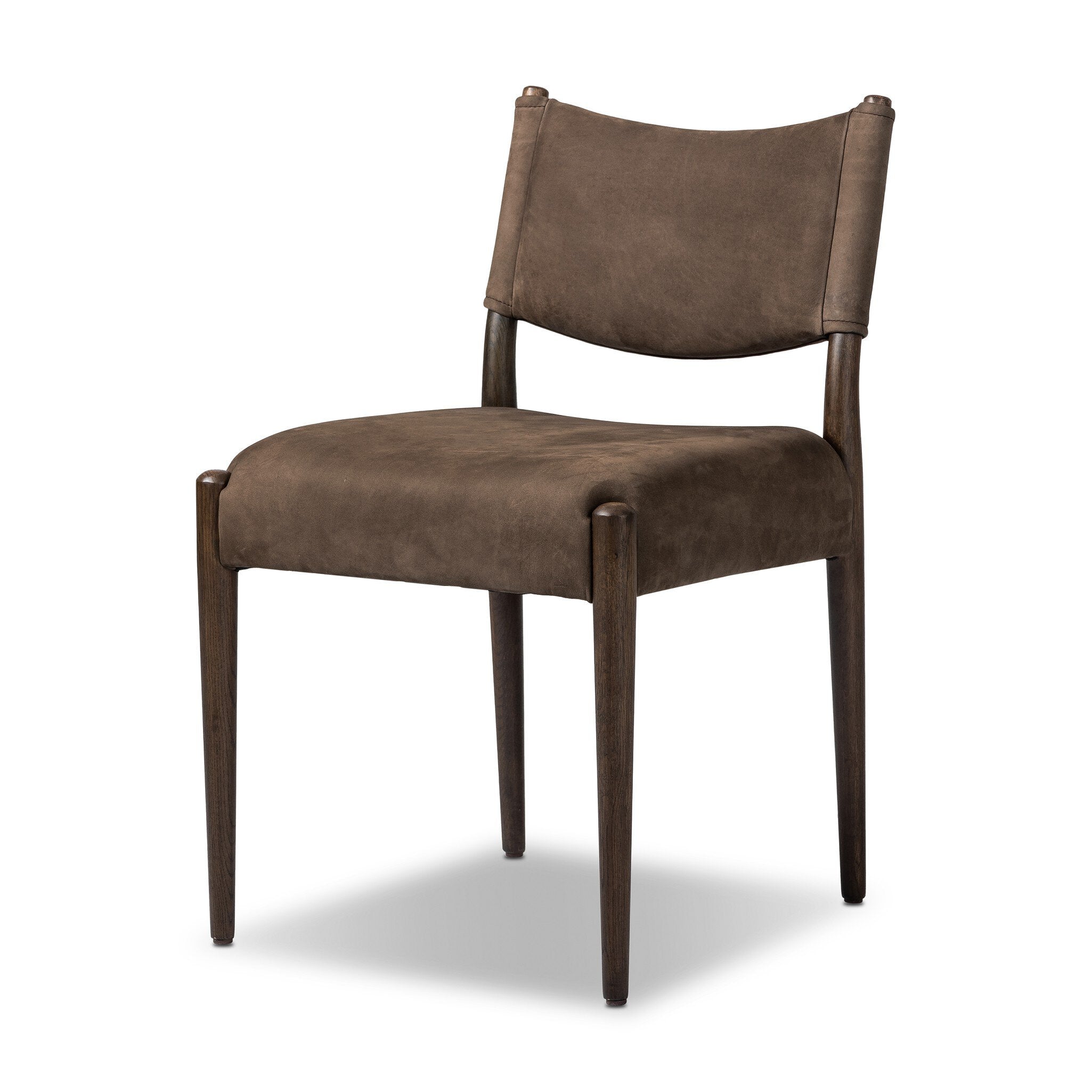 Four Hands Jayla Armless Dining Chair — Nubuck Cigar-Burnt Oak