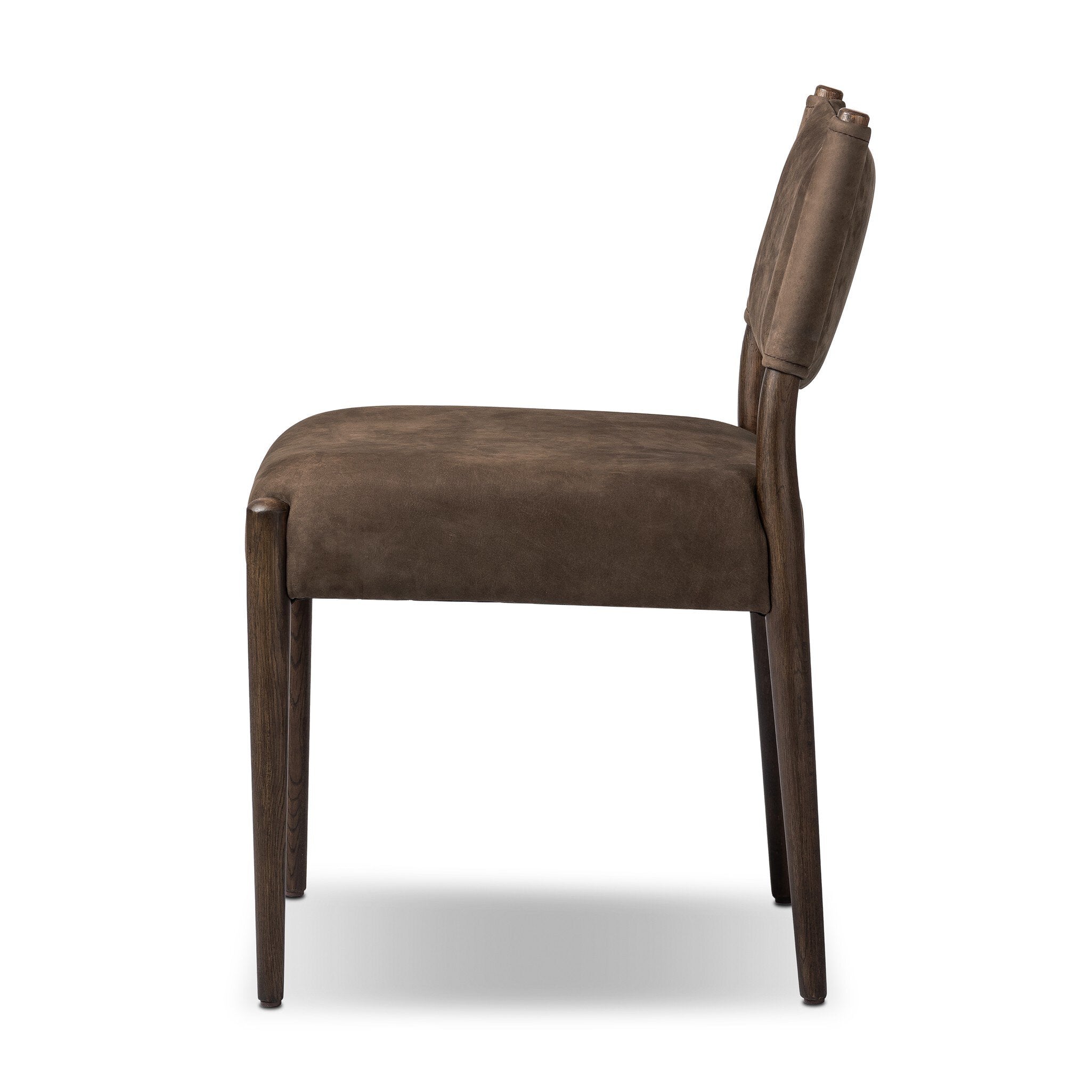 Four Hands Jayla Armless Dining Chair — Nubuck Cigar-Burnt Oak