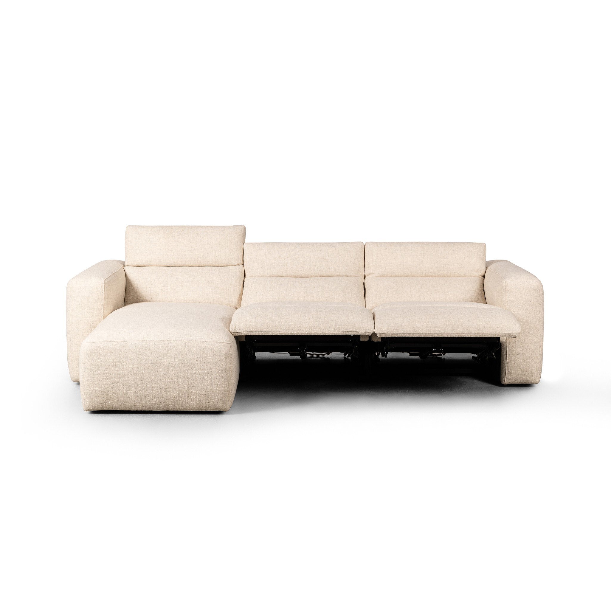 Four Hands Radley Power Recliner 3-Piece Sectional W/ Chaise — Antigo Natural