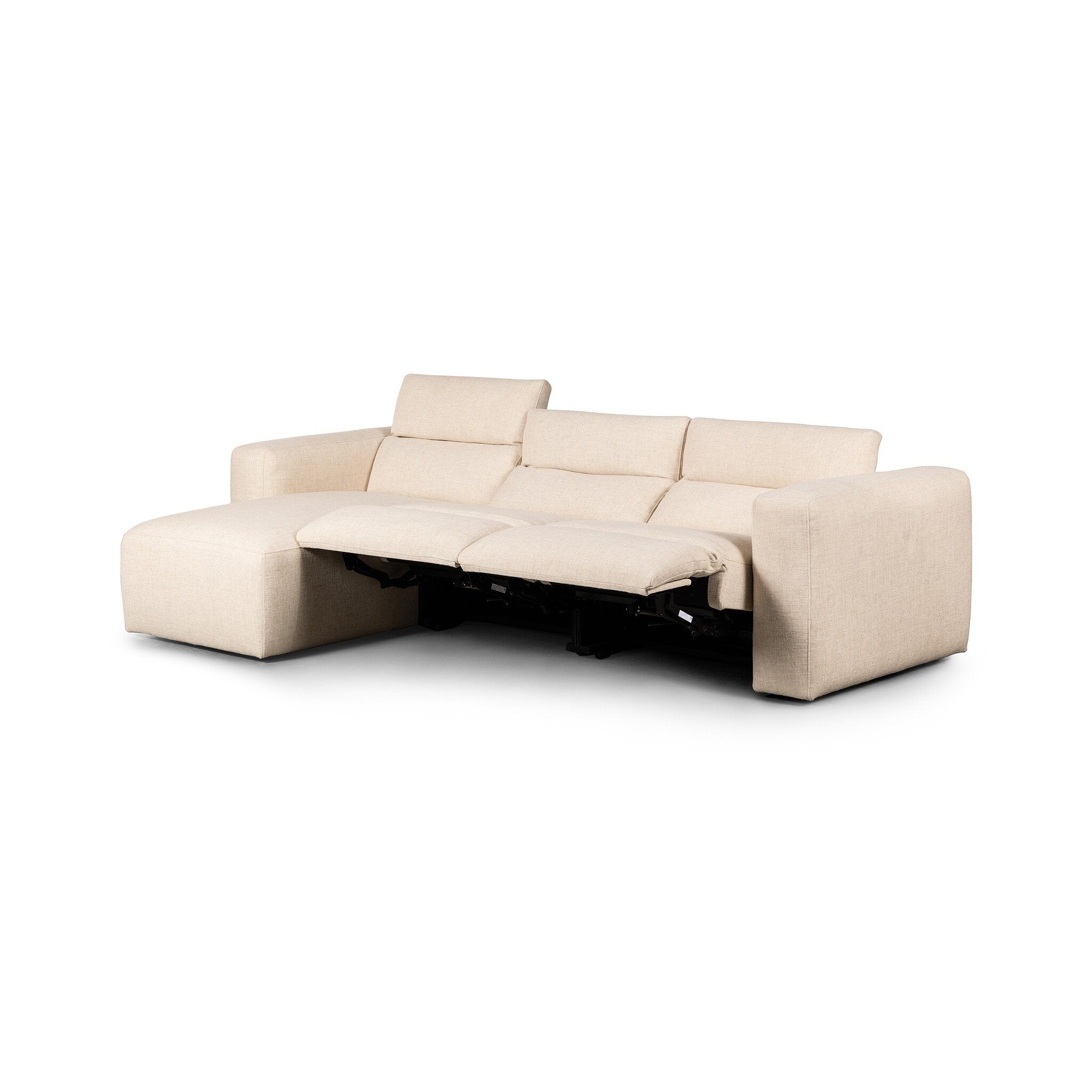 Four Hands Radley Power Recliner 3-Piece Sectional W/ Chaise — Antigo Natural