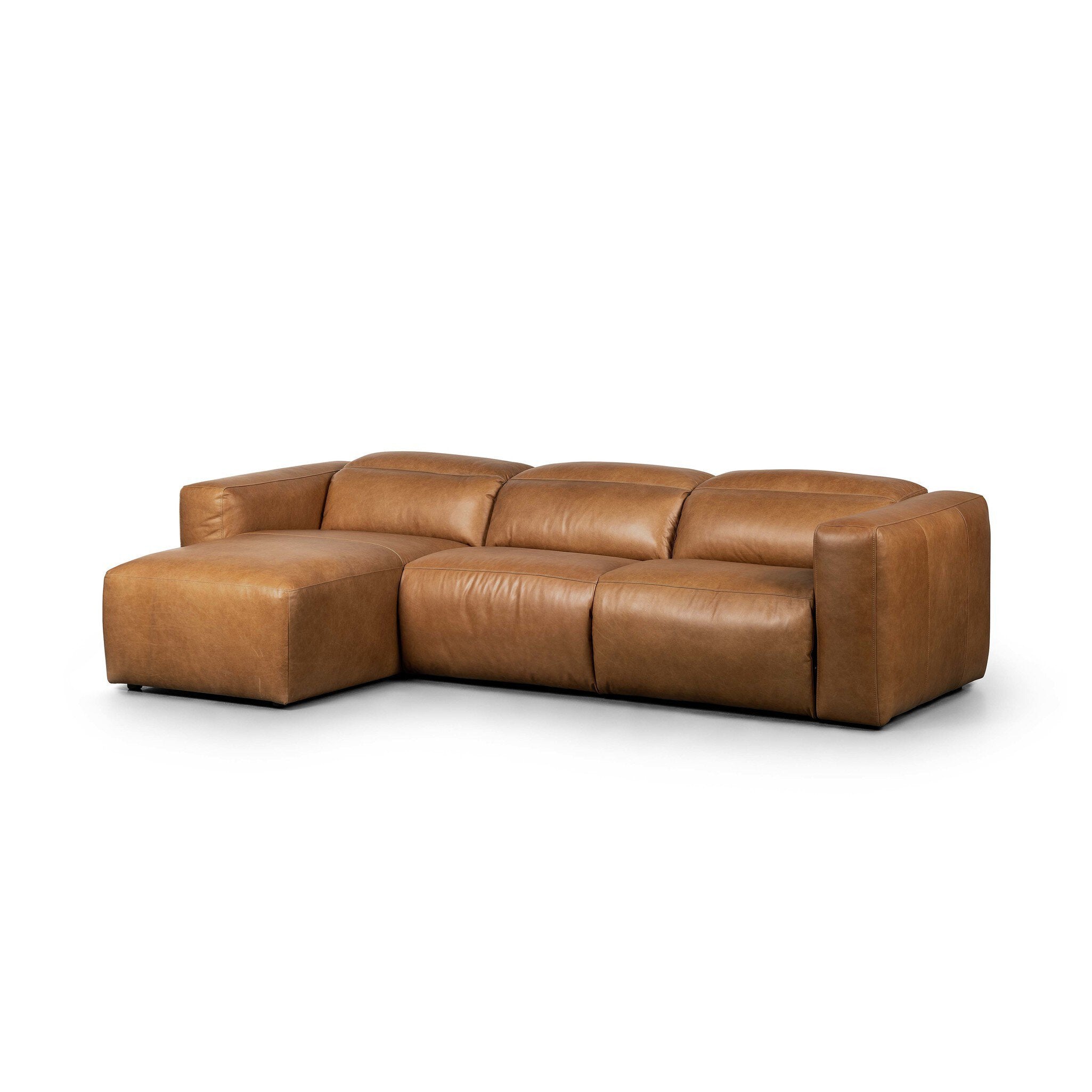 Four Hands Radley Power Recliner 3-Piece Sectional W/ Chaise — Sonoma Butterscotch