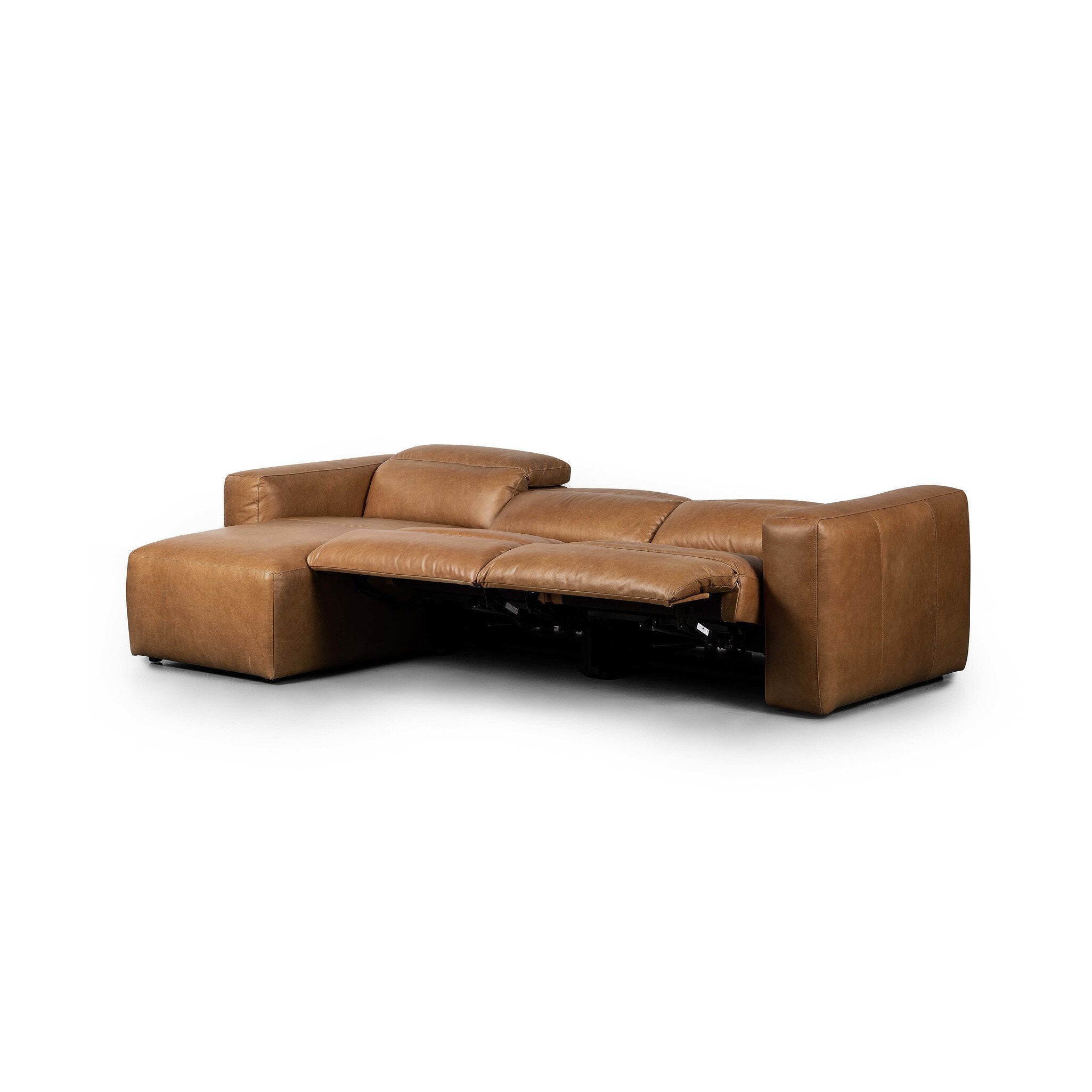 Four Hands Radley Power Recliner 3-Piece Sectional W/ Chaise — Sonoma Butterscotch