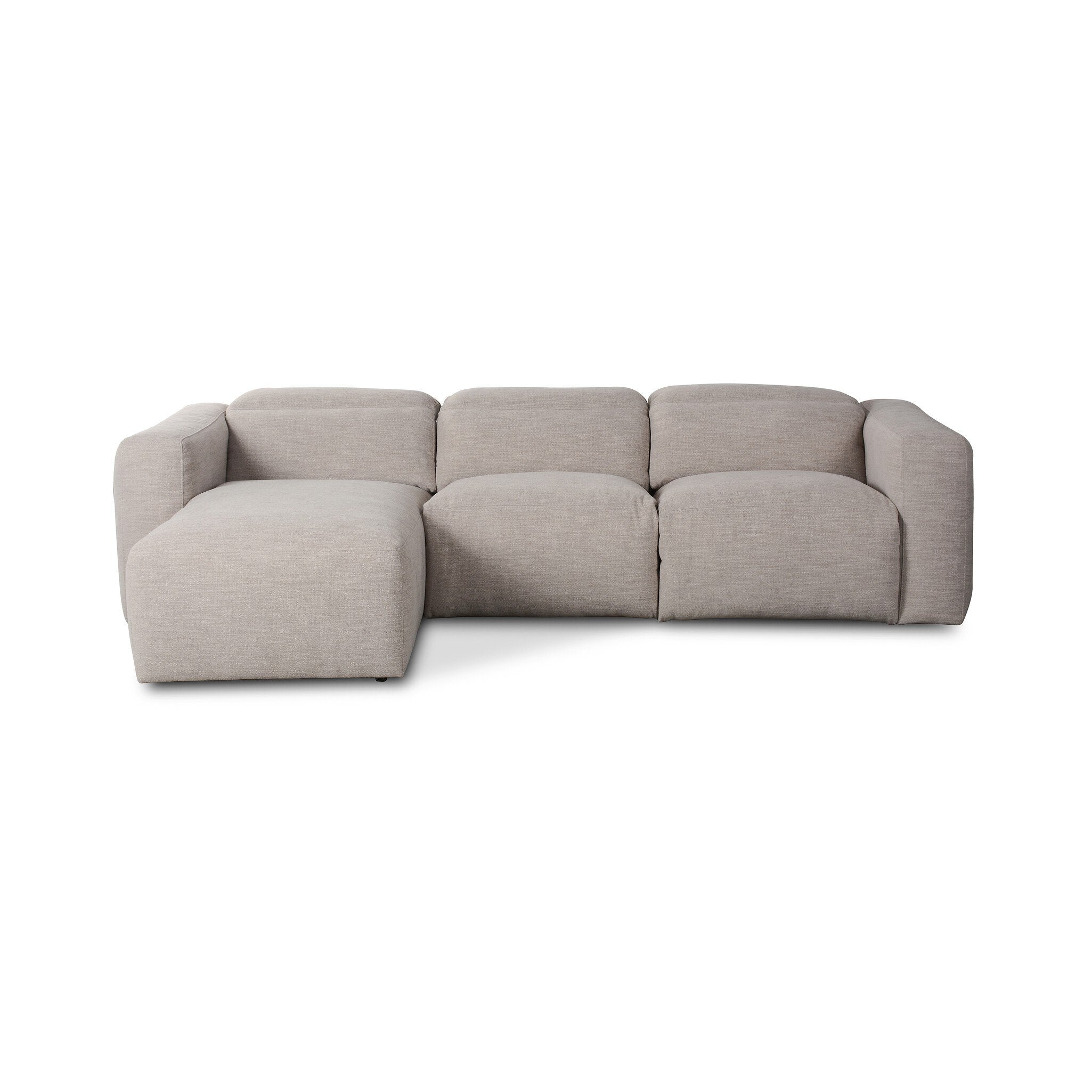 Four Hands Radley Power Recliner 3-Piece Sectional W/ Chaise — Laken Stone