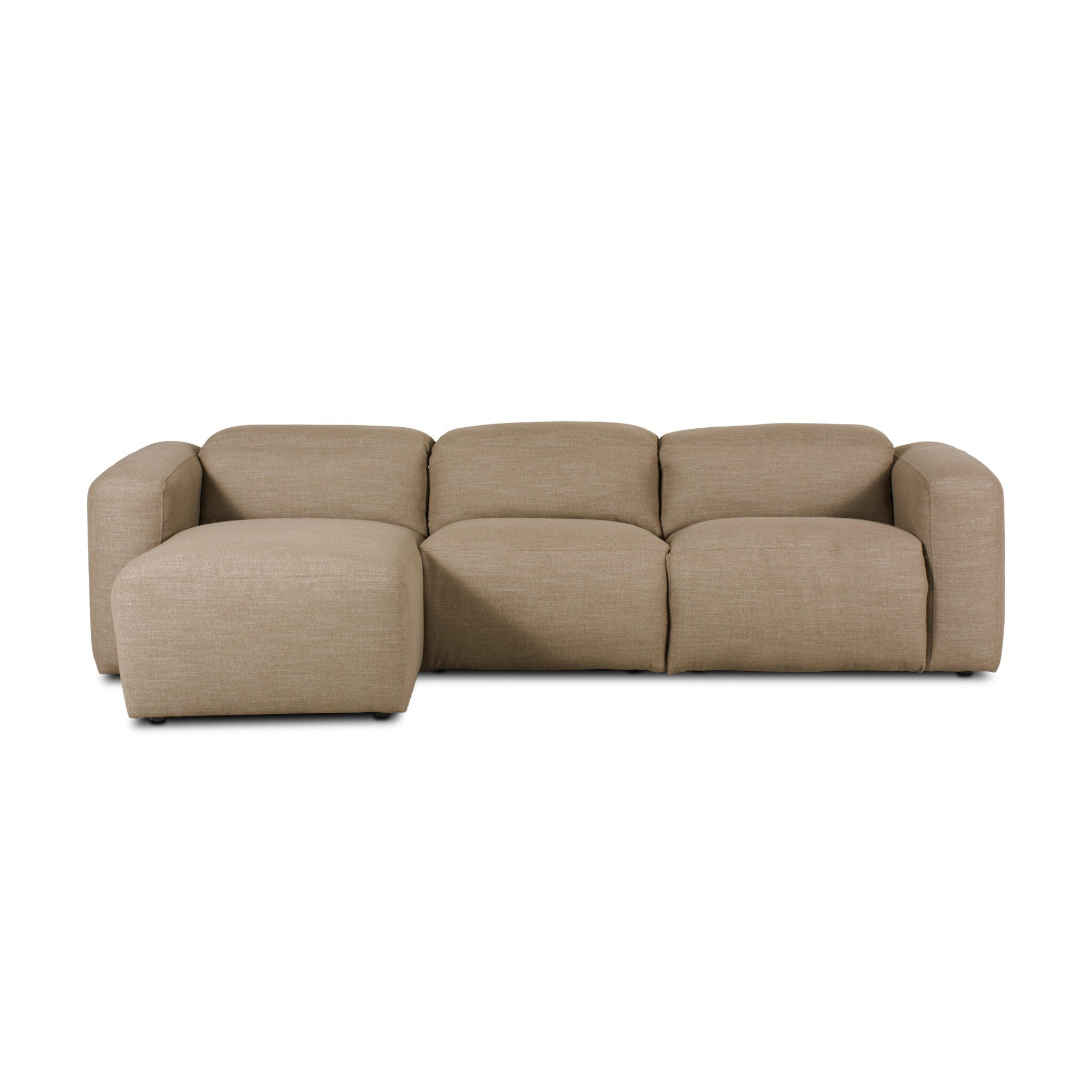 Four Hands Radley Power Recliner 3-Piece Sectional W/ Chaise — Crypton Nomad Taupe