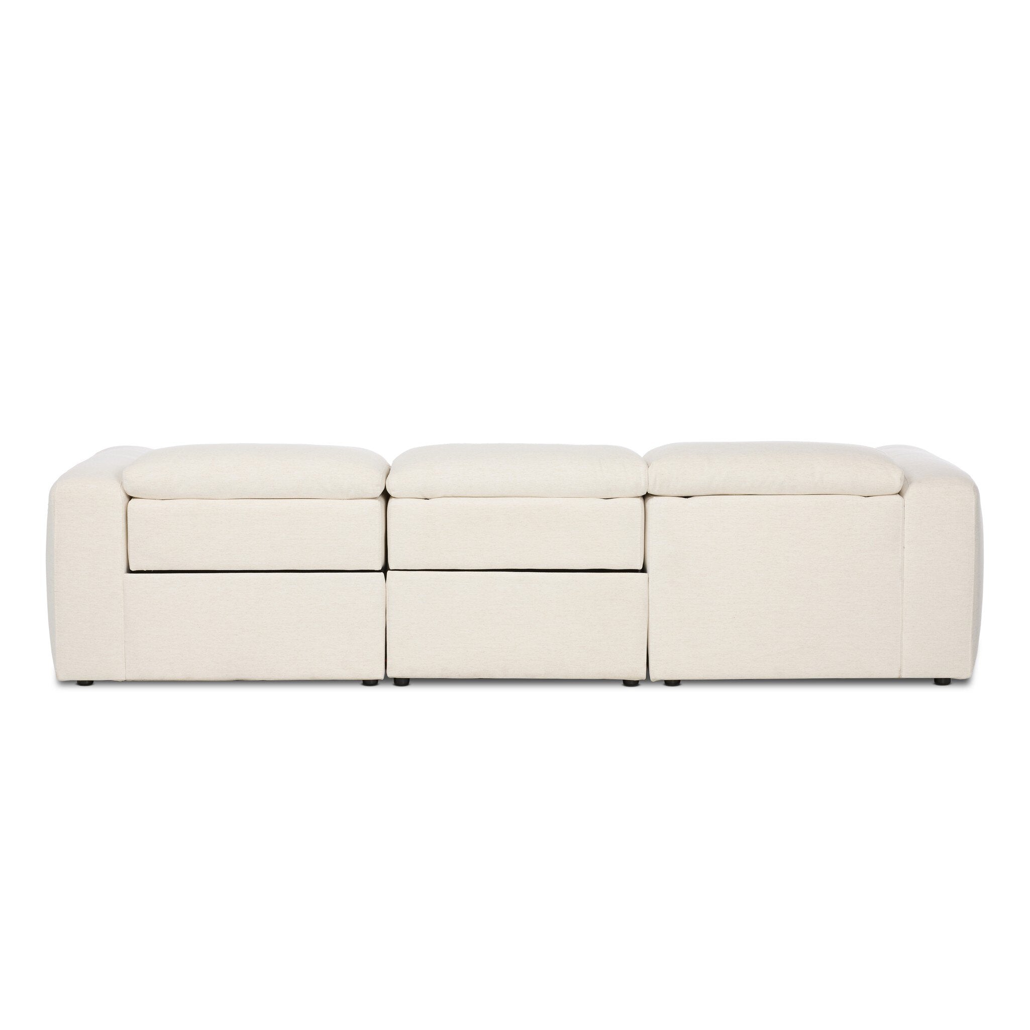 Four Hands Radley Power Recliner 3-Piece Sectional W/ Chaise — Crypton Nomad Snow