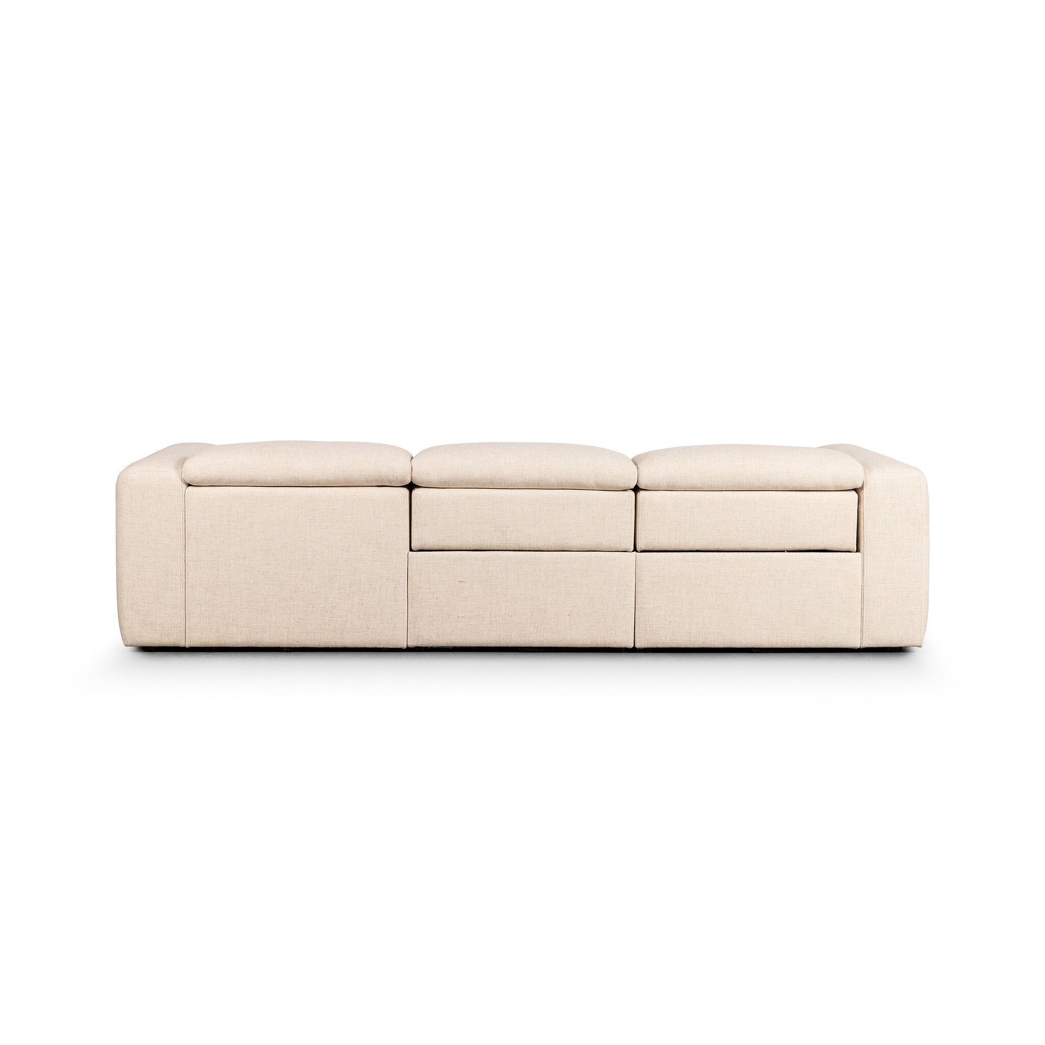 Four Hands Radley Power Recliner 3-Piece Sectional W/ Chaise — Antigo Natural