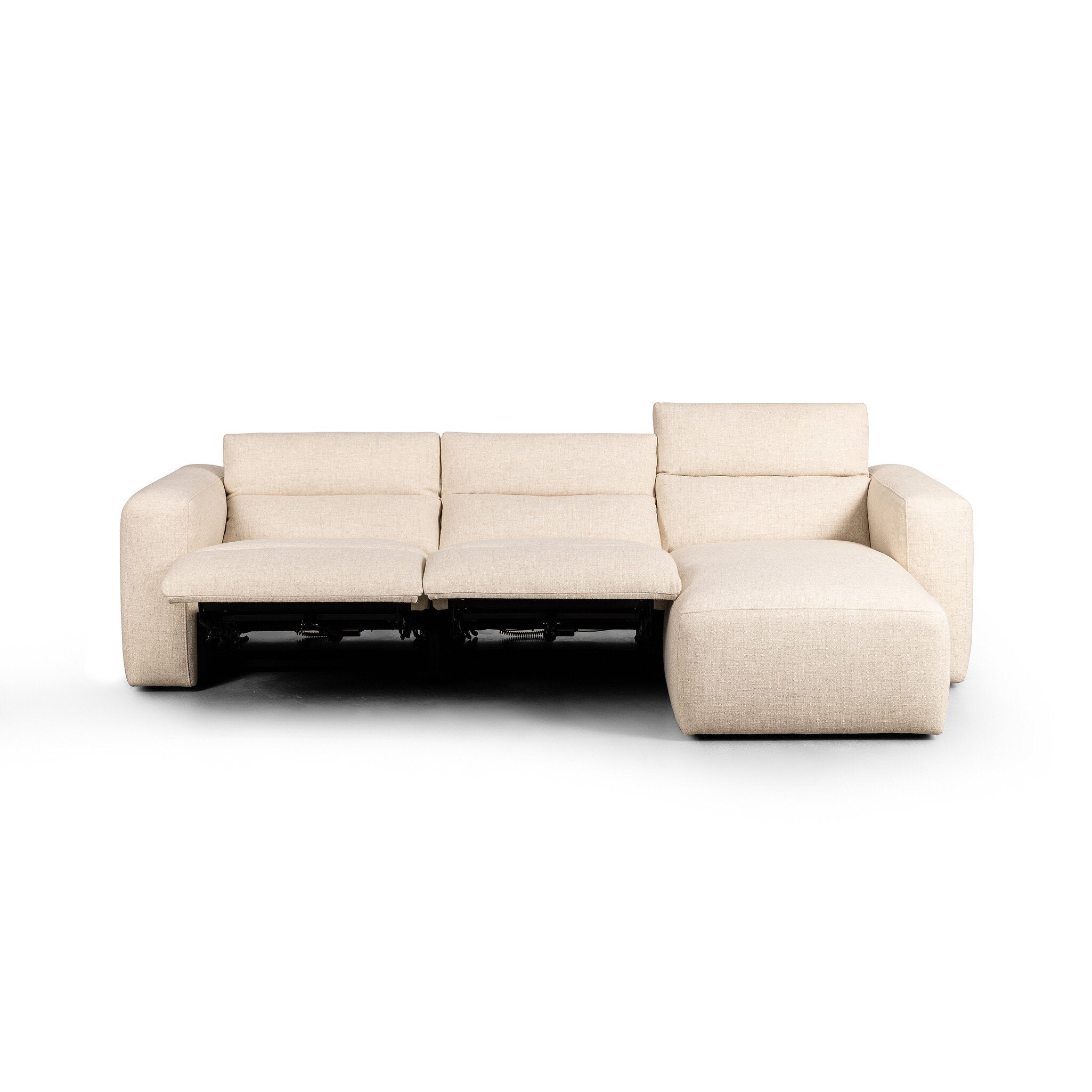 Four Hands Radley Power Recliner 3-Piece Sectional W/ Chaise — Antigo Natural