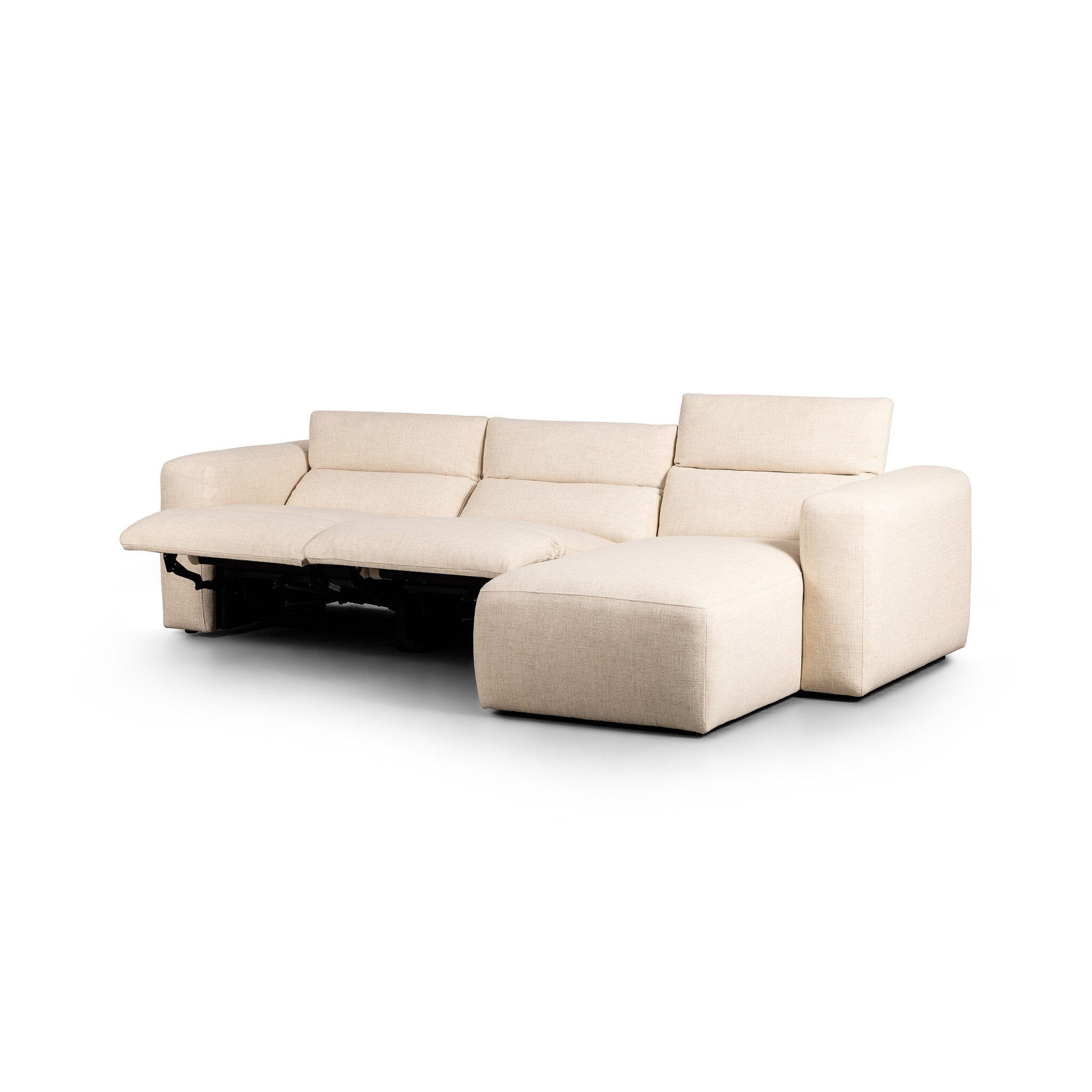 Four Hands Radley Power Recliner 3-Piece Sectional W/ Chaise — Antigo Natural