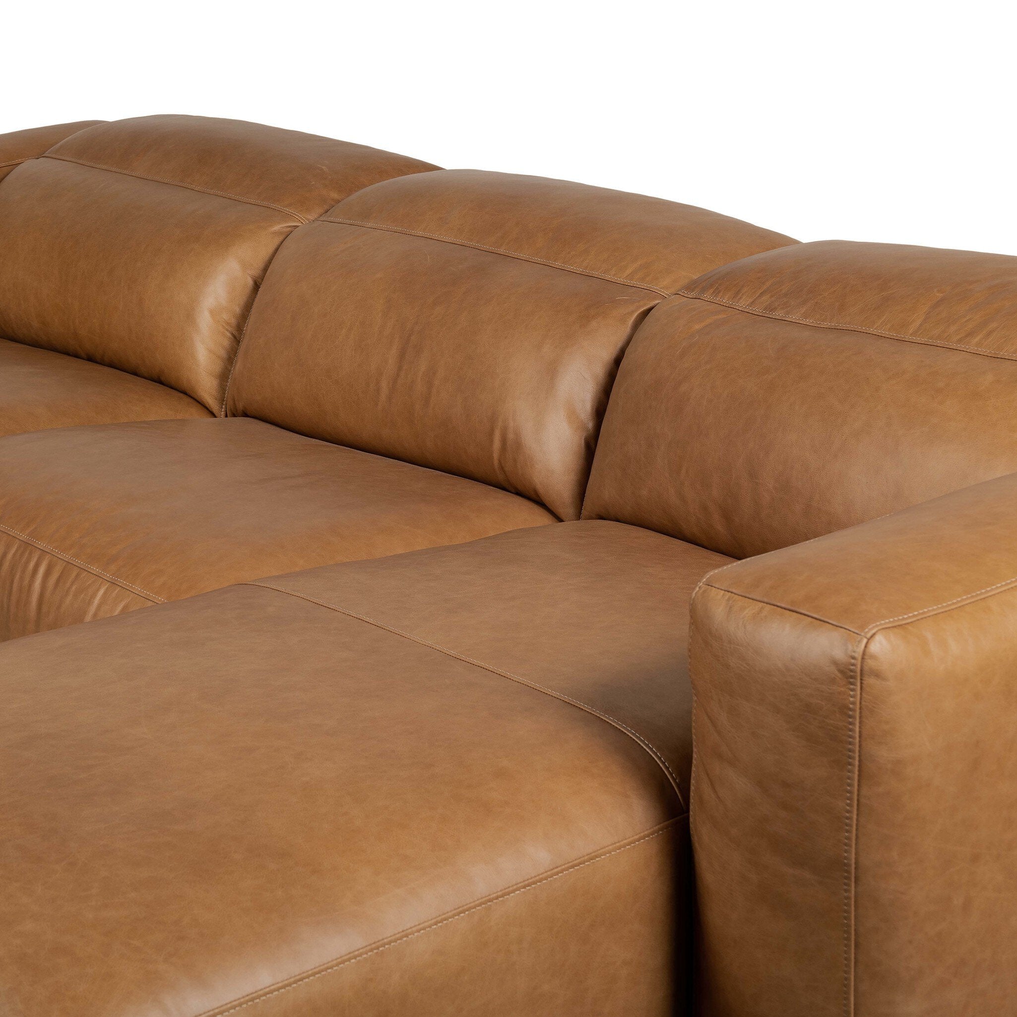 Four Hands Radley Power Recliner 3-Piece Sectional W/ Chaise — Sonoma Butterscotch