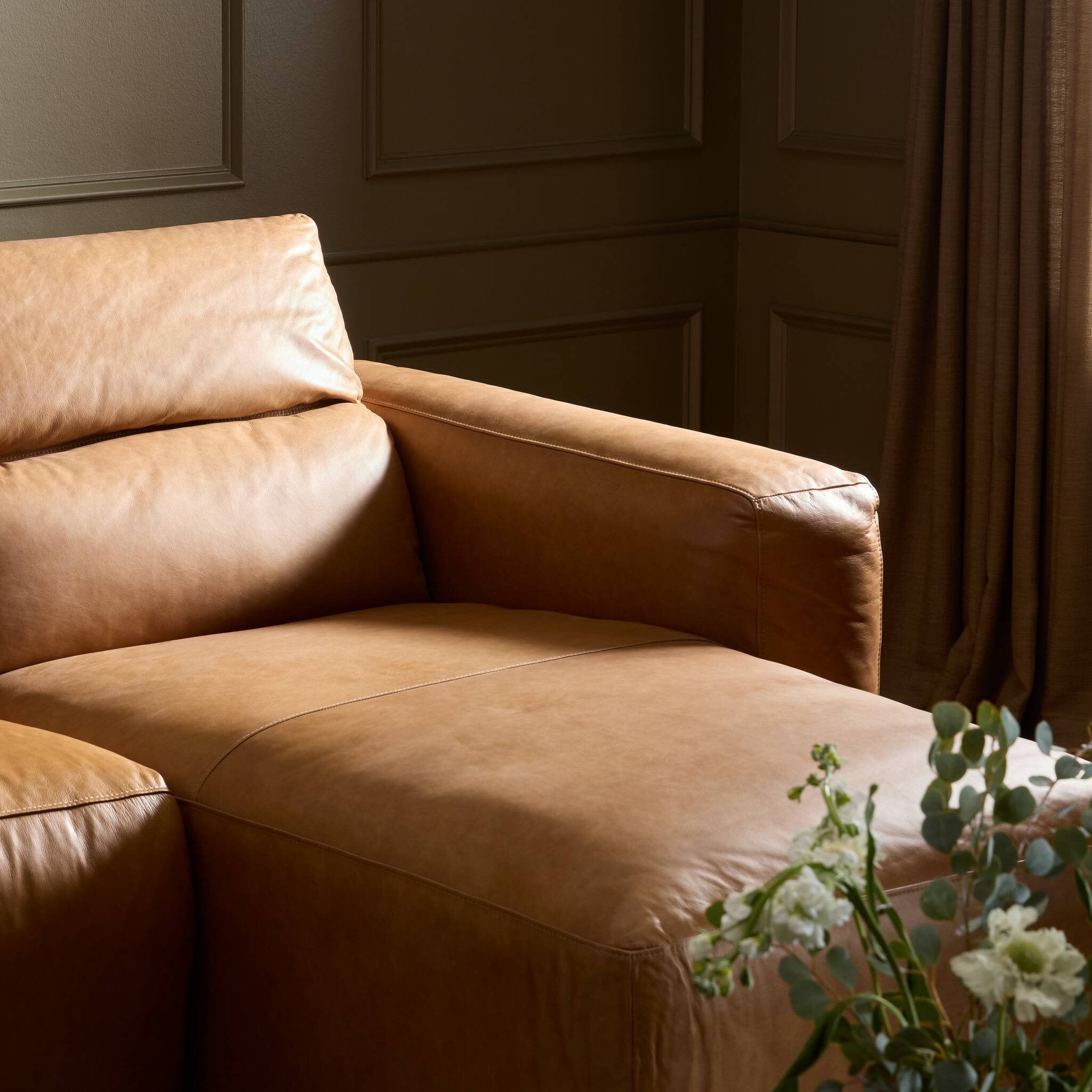 Four Hands Radley Power Recliner 3-Piece Sectional W/ Chaise — Sonoma Butterscotch