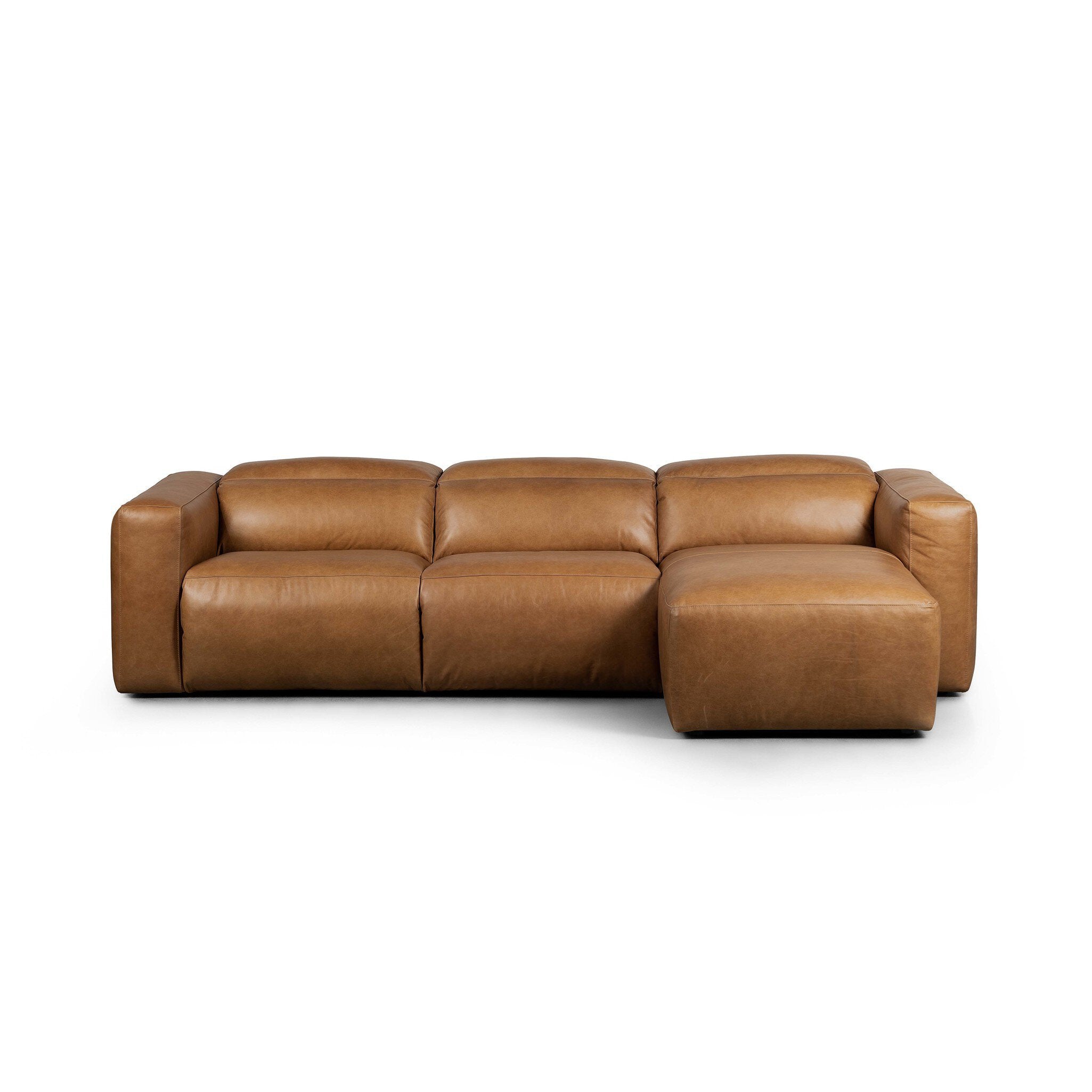 Four Hands Radley Power Recliner 3-Piece Sectional W/ Chaise — Sonoma Butterscotch