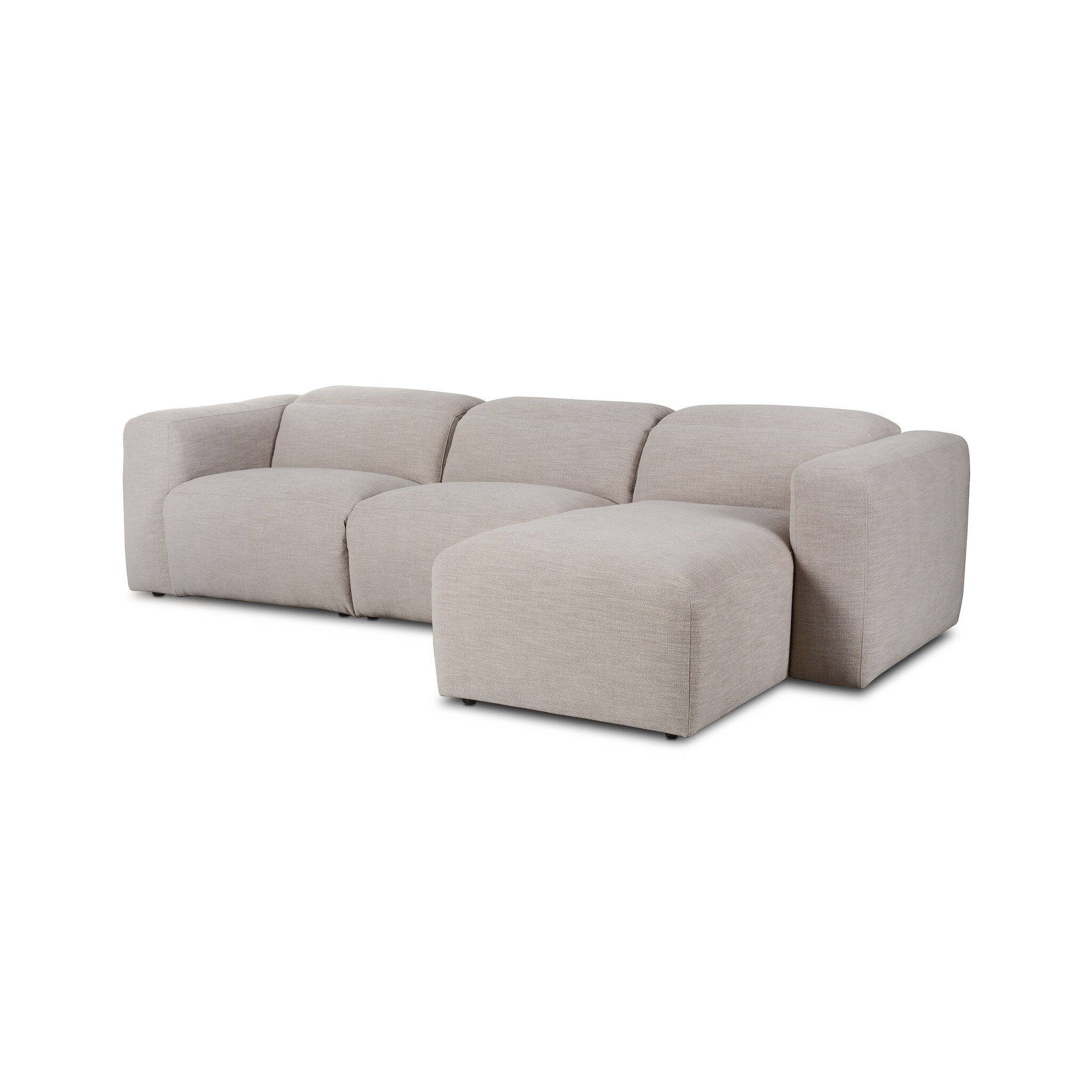 Four Hands Radley Power Recliner 3-Piece Sectional W/ Chaise — Laken Stone