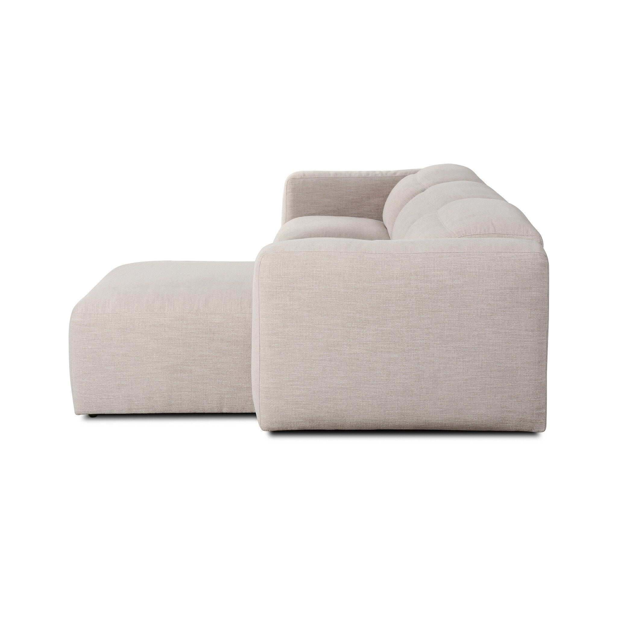 Four Hands Radley Power Recliner 3-Piece Sectional W/ Chaise — Laken Stone
