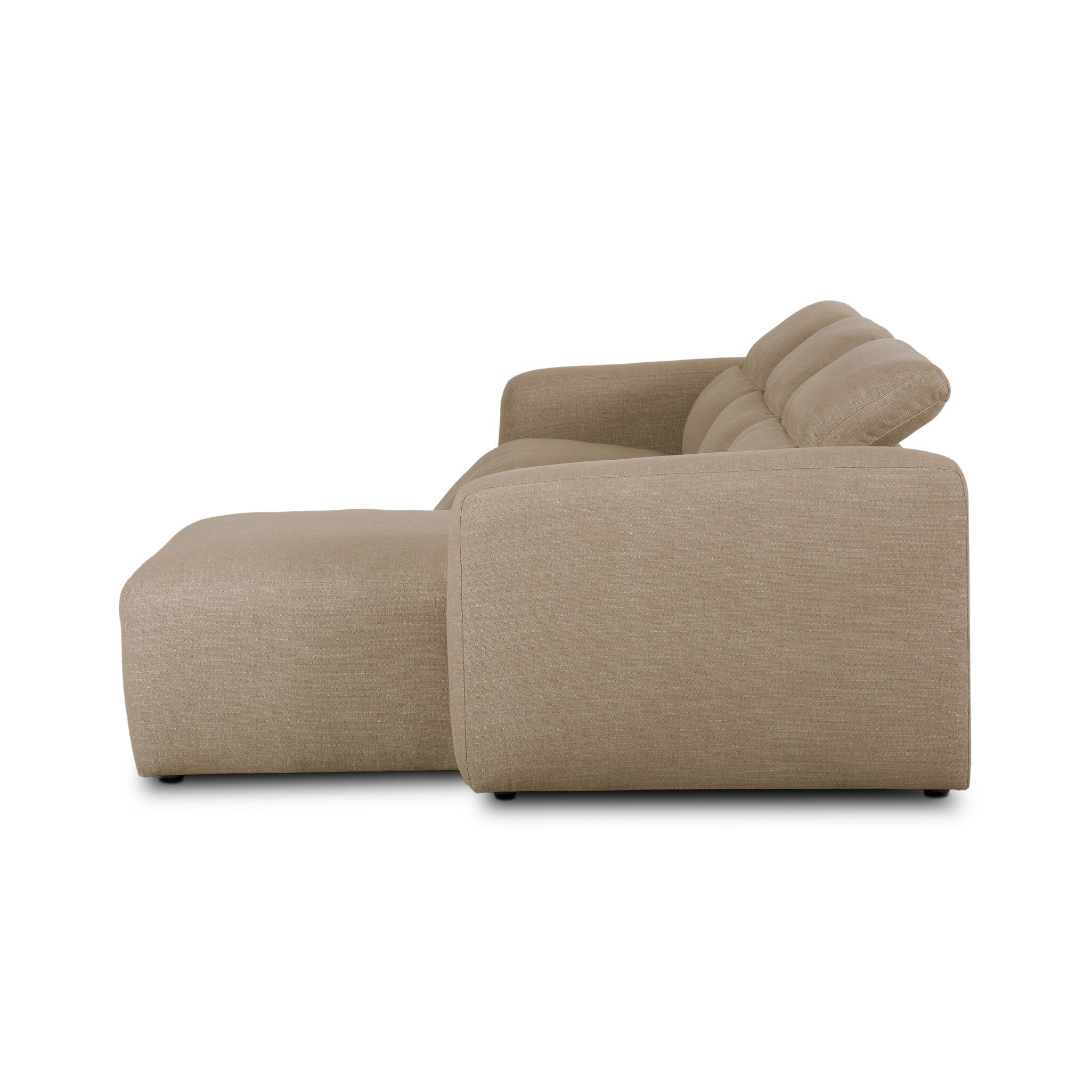 Four Hands Radley Power Recliner 3-Piece Sectional W/ Chaise — Crypton Nomad Taupe