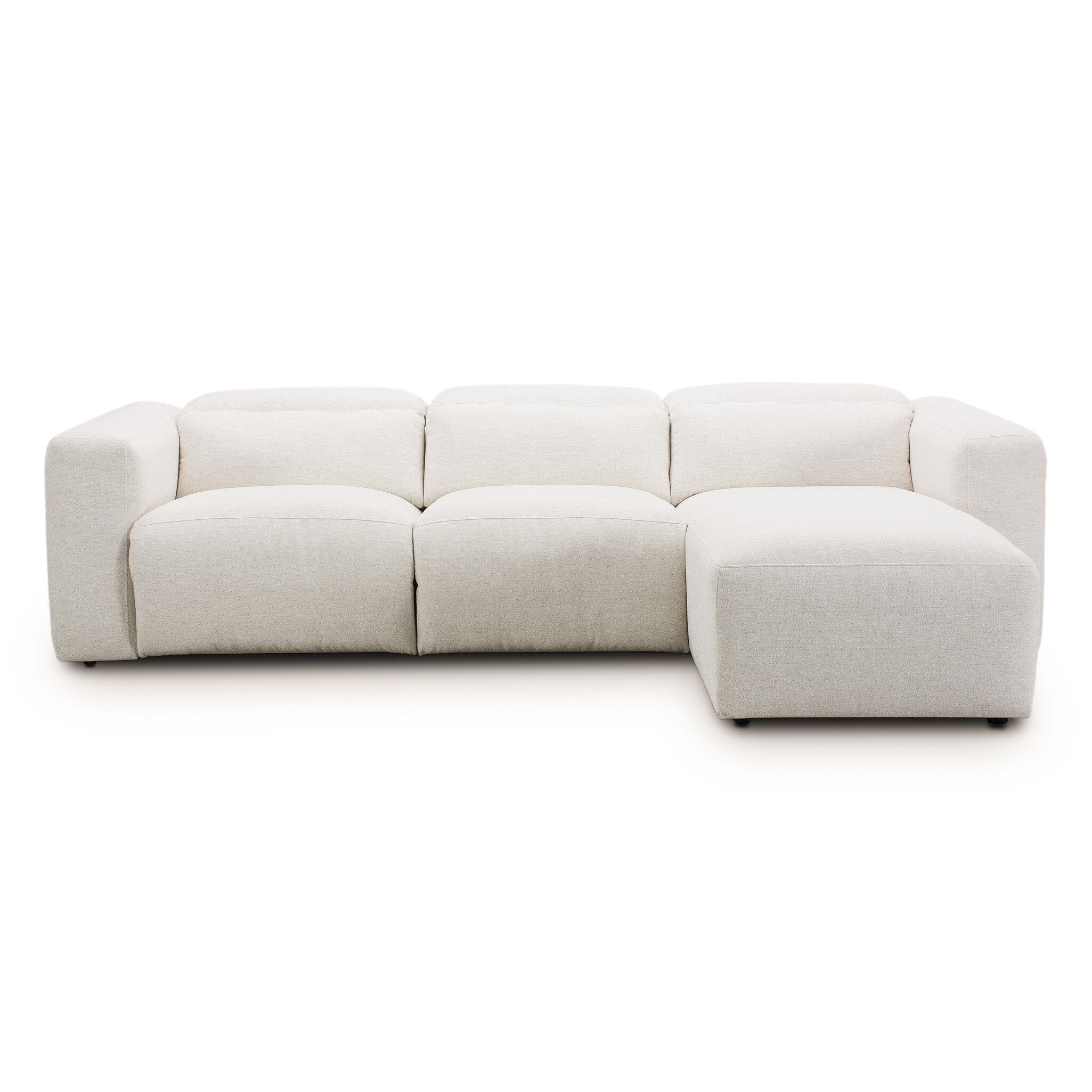 Four Hands Radley Power Recliner 3-Piece Sectional W/ Chaise — Crypton Nomad Snow