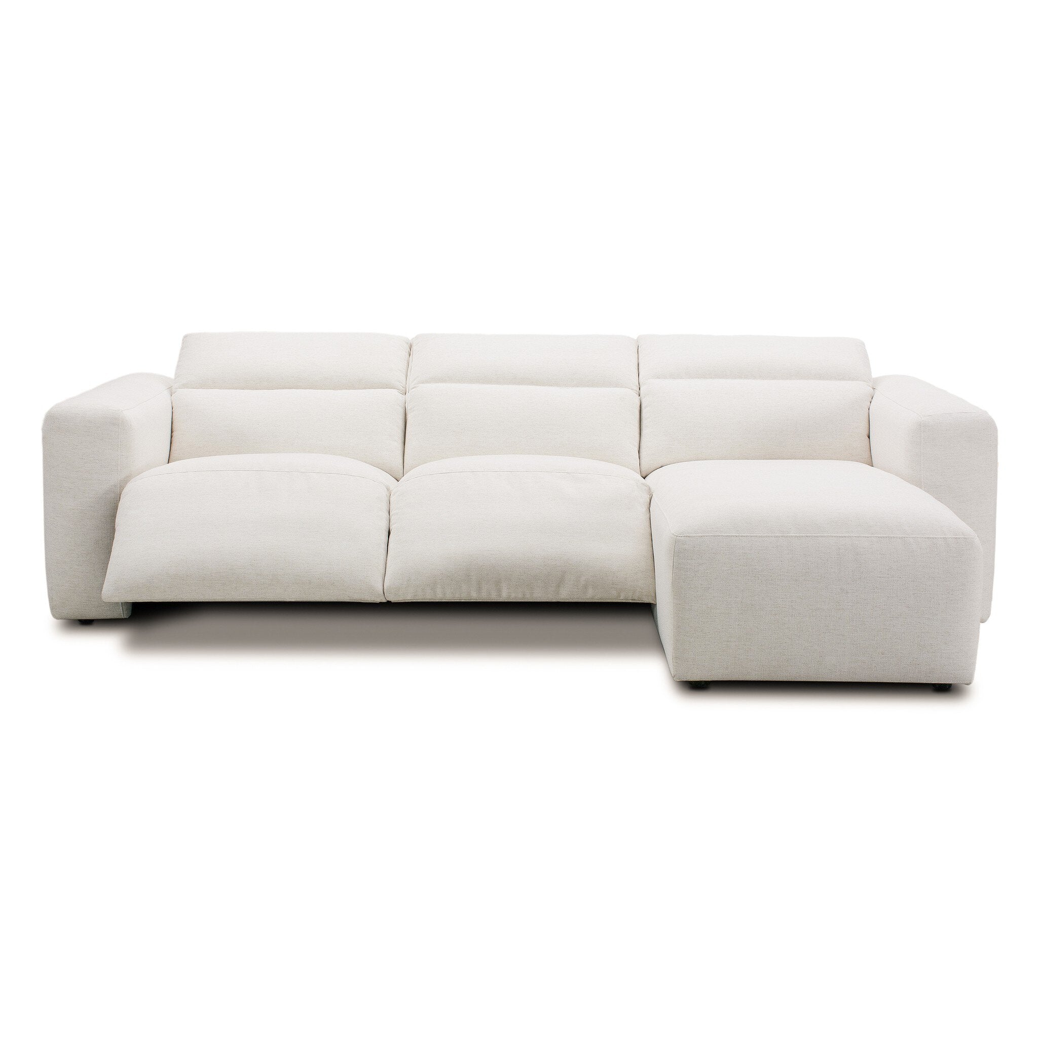 Four Hands Radley Power Recliner 3-Piece Sectional W/ Chaise — Crypton Nomad Snow