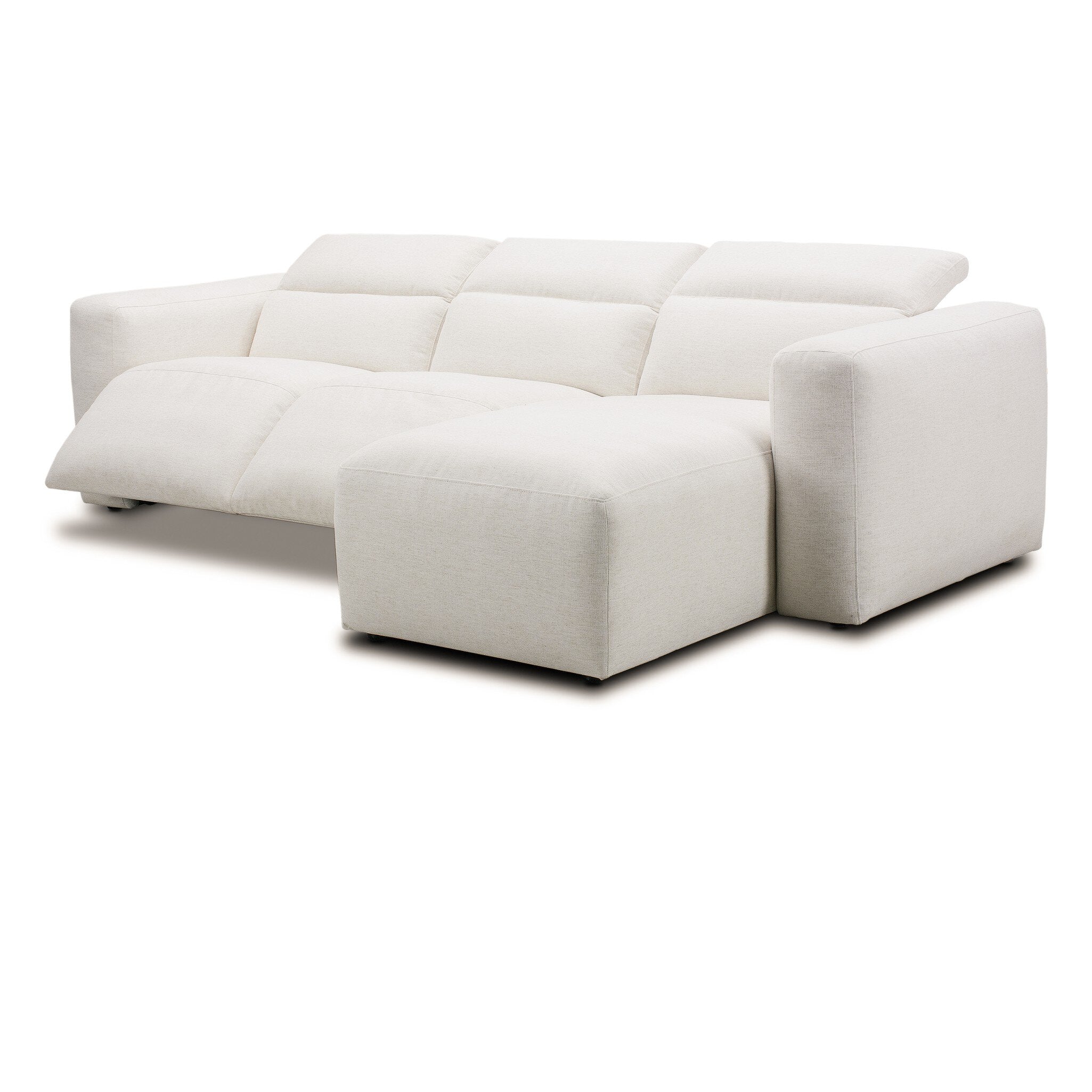 Four Hands Radley Power Recliner 3-Piece Sectional W/ Chaise — Crypton Nomad Snow