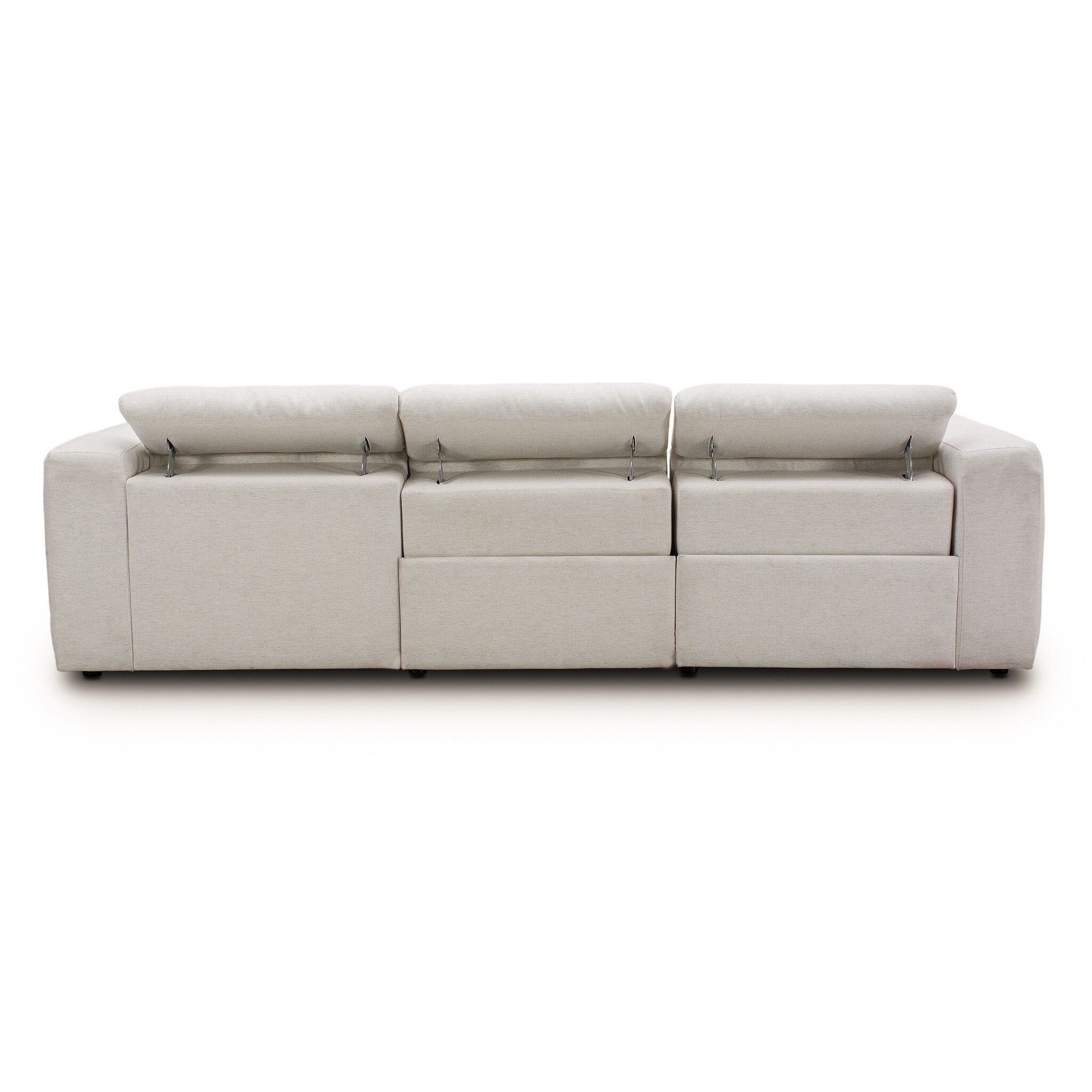Four Hands Radley Power Recliner 3-Piece Sectional W/ Chaise — Crypton Nomad Snow