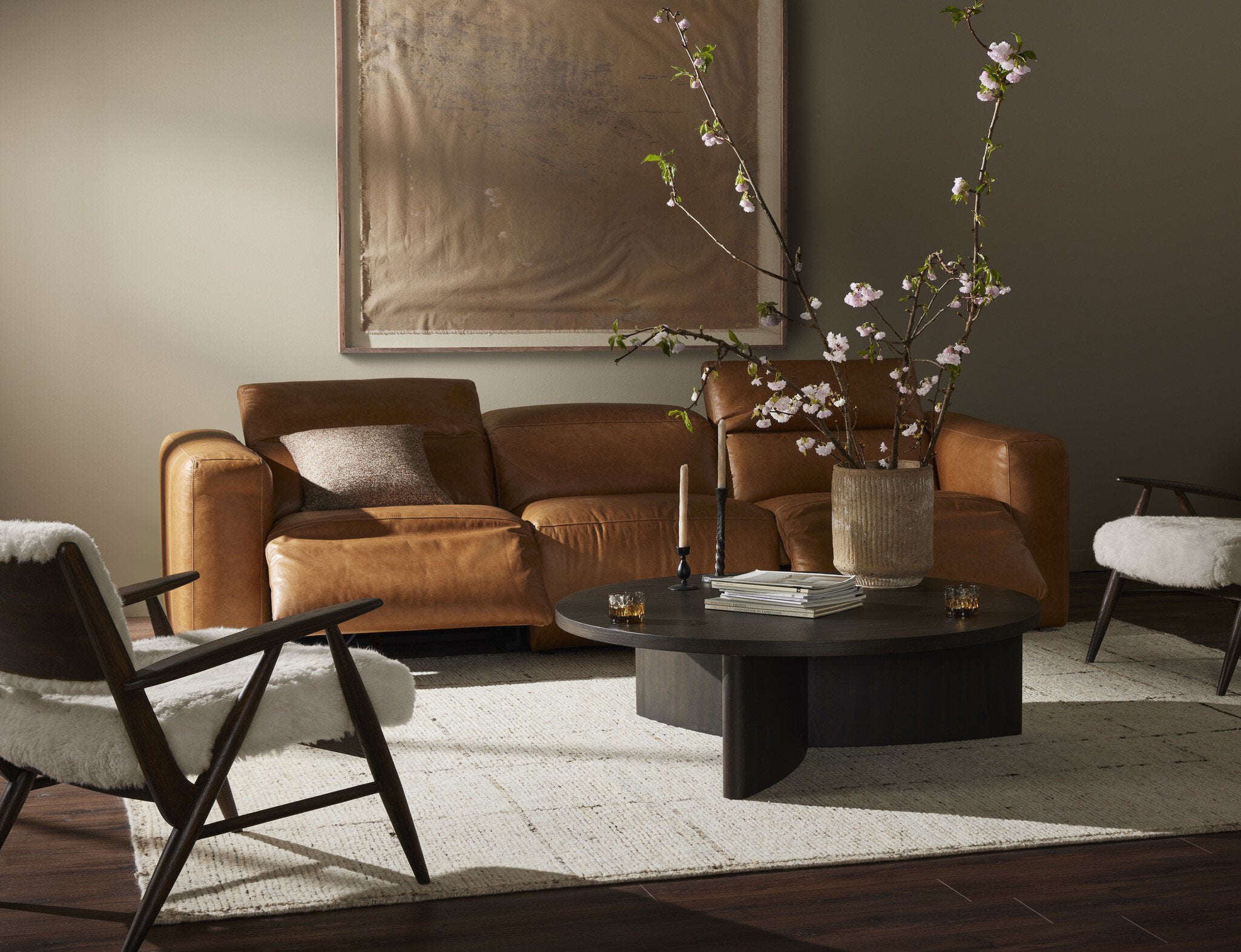 Four Hands Radley Power Recliner 3-Piece Sectional — Sonoma Butterscotch
