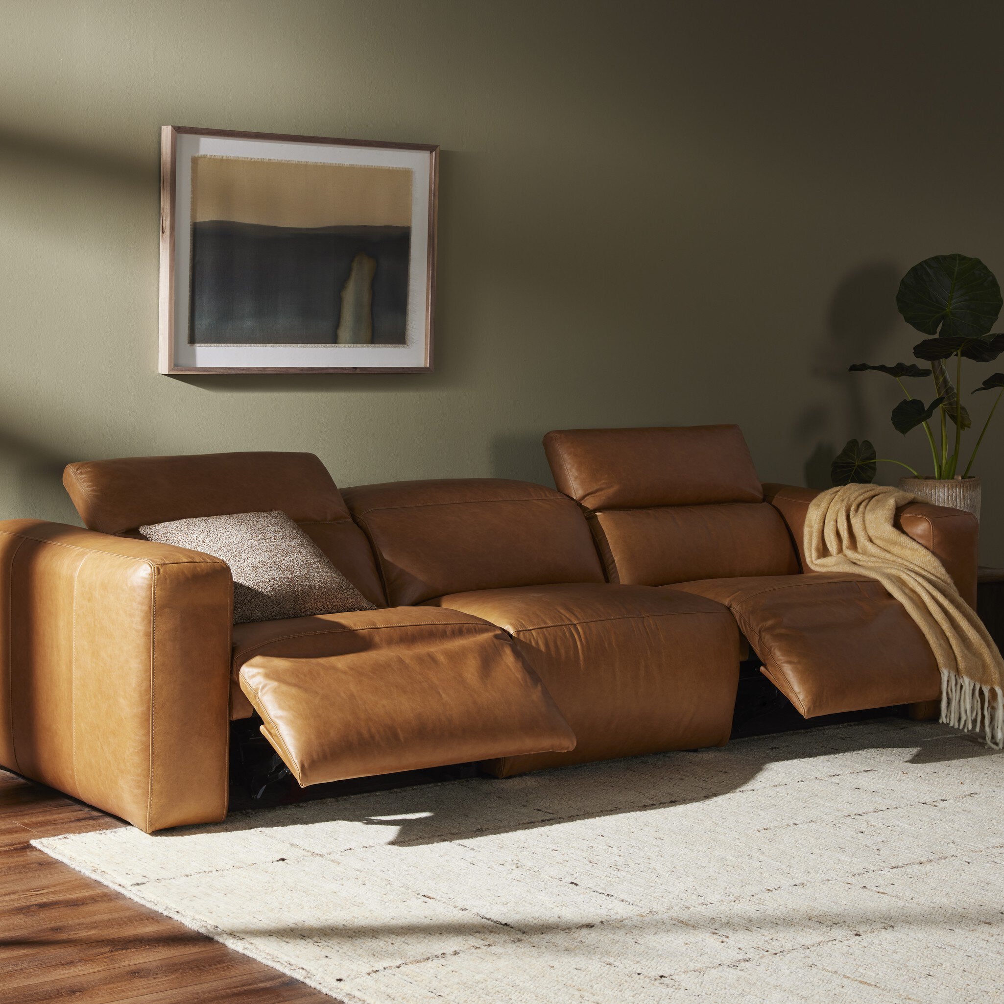 Four Hands Radley Power Recliner 3-Piece Sectional — Sonoma Butterscotch