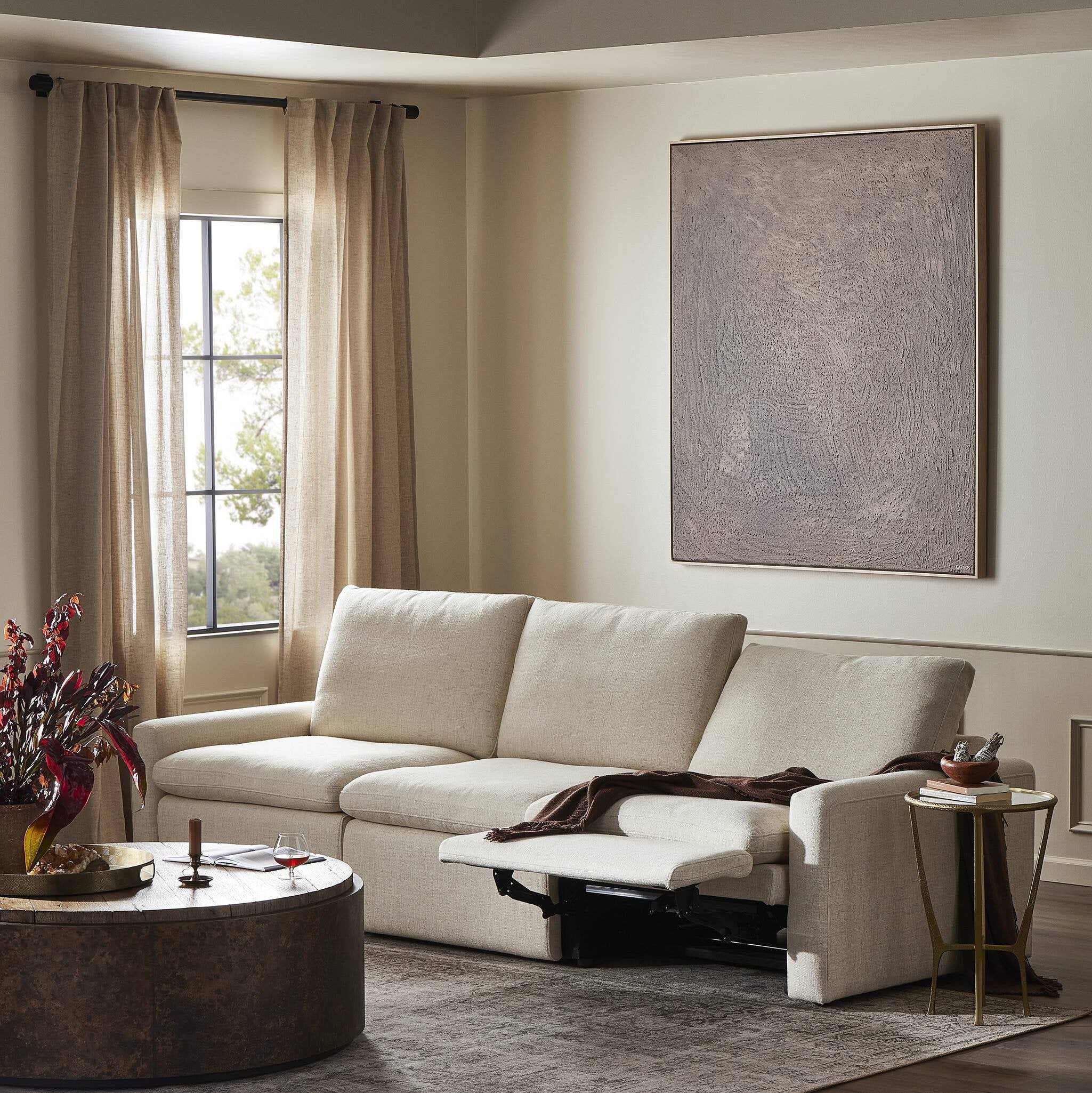 Four Hands Tillery Power Recliner 3-Piece Sectional — Antigo Natural