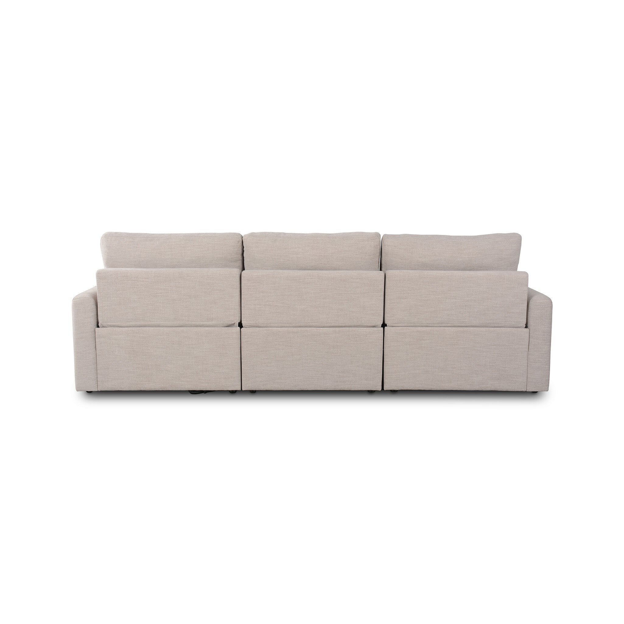 Four Hands Tillery Power Recliner 3-Piece Sectional — Laken Stone