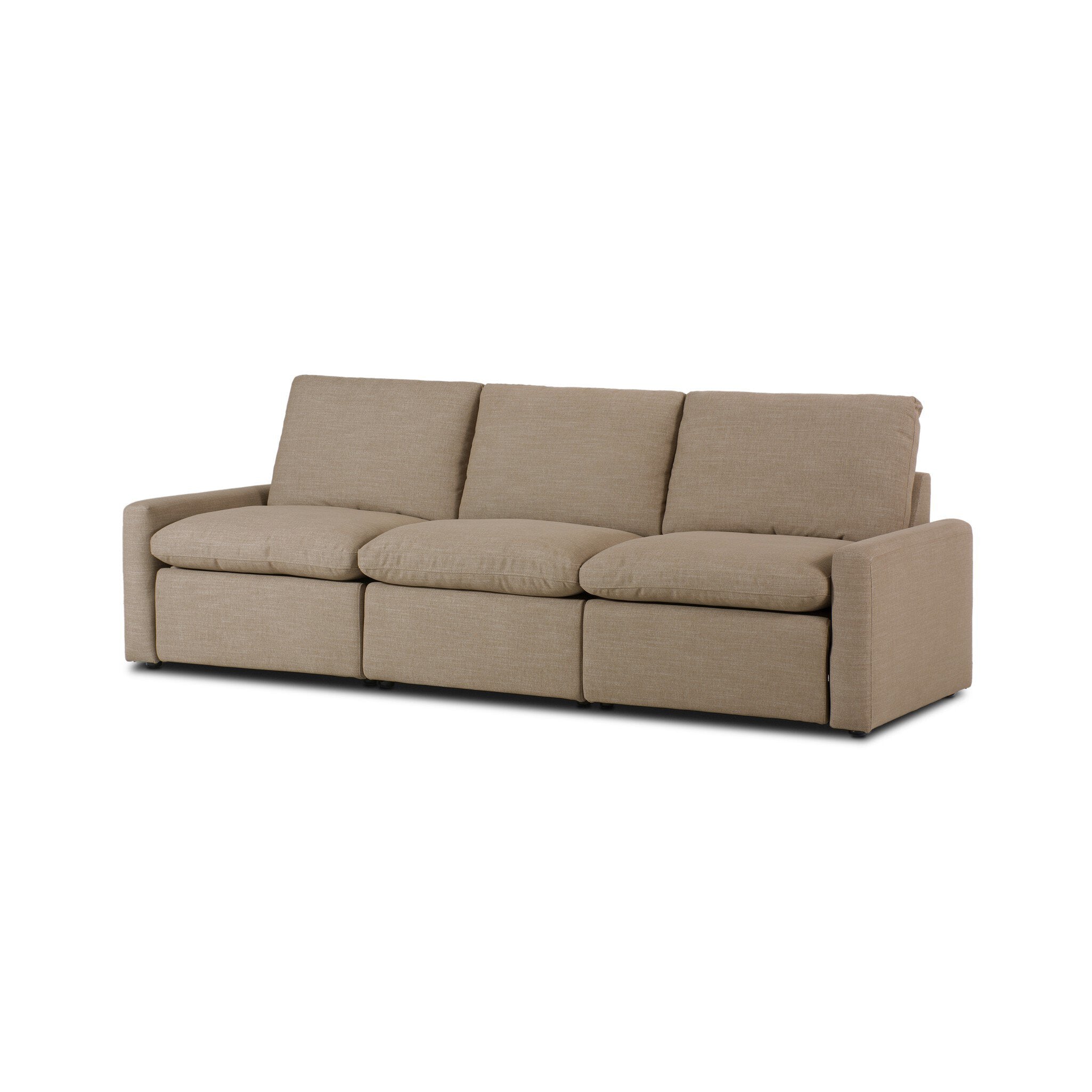 Four Hands Tillery Power Recliner 3-Piece Sectional — Crypton Nomad Taupe