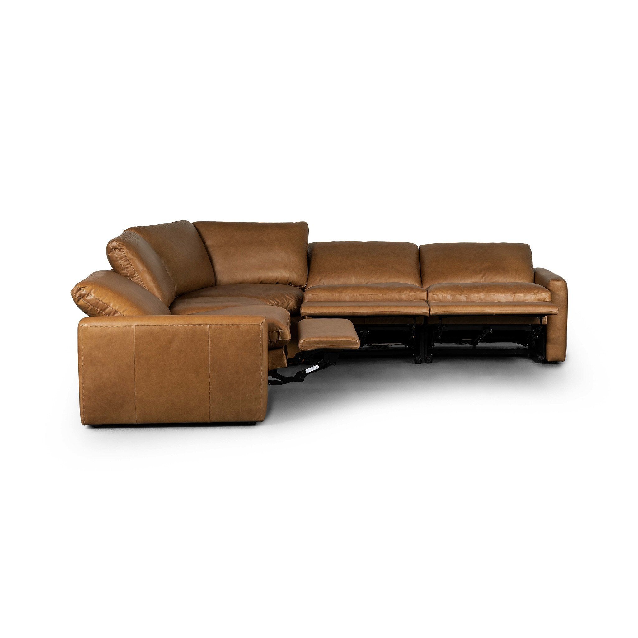 Four Hands Tillery Power Recliner 5-Piece Sectional — Sonoma Butterscotch