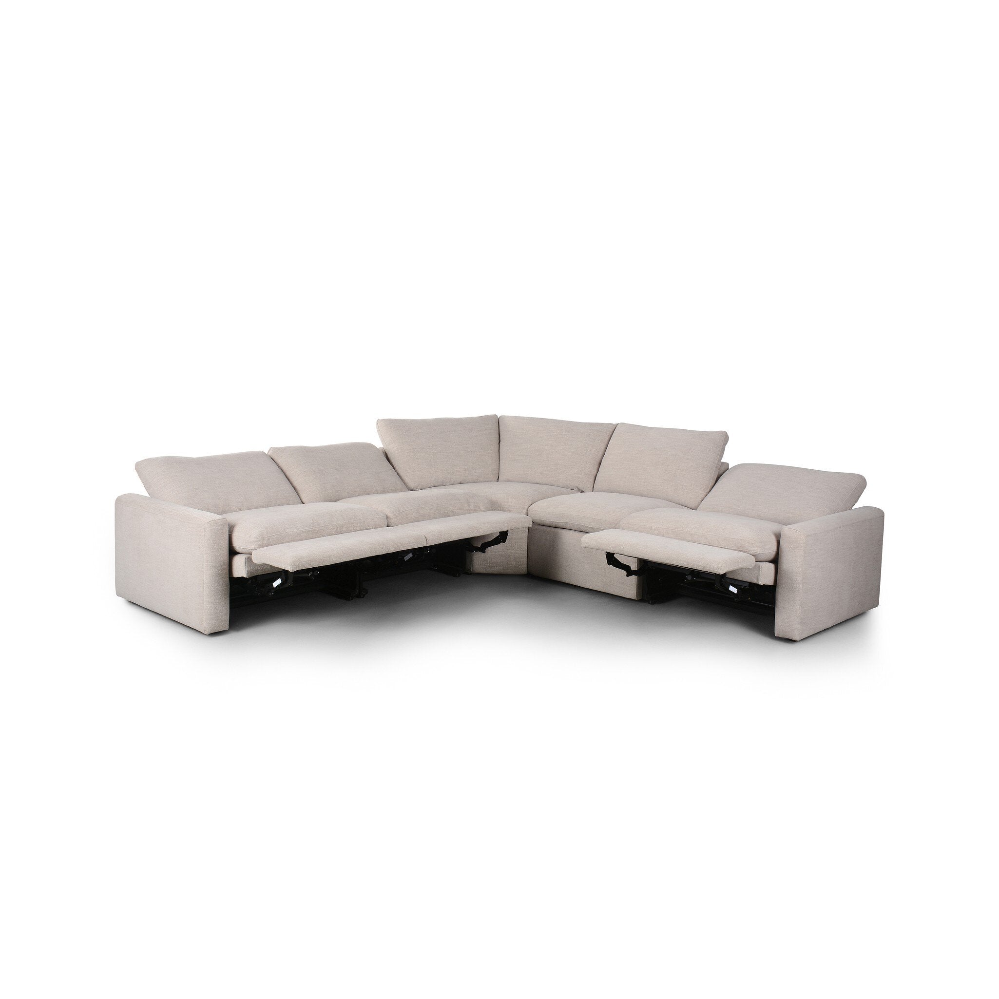 Four Hands Tillery Power Recliner 5-Piece Sectional — Laken Stone