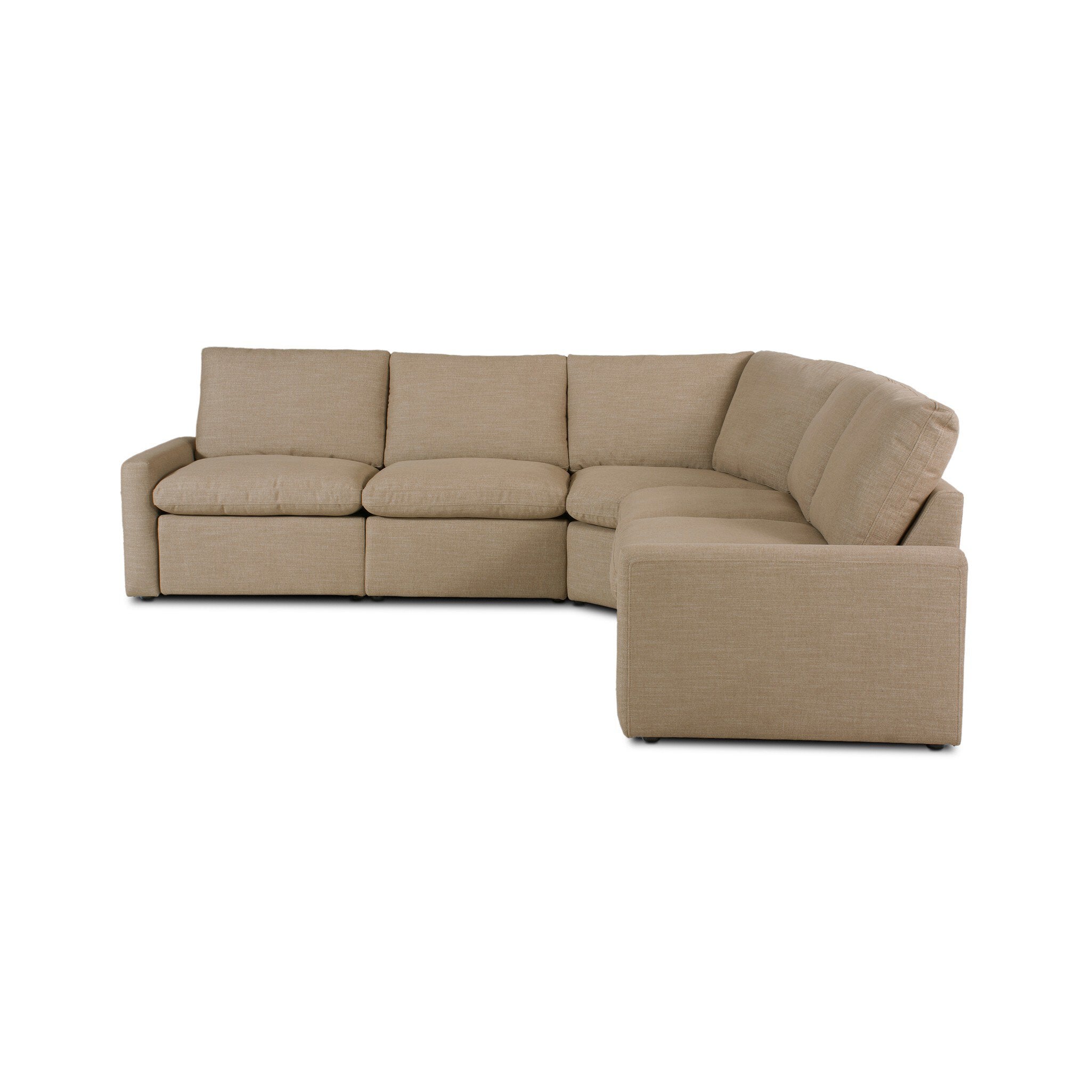 Four Hands Tillery Power Recliner 5-Piece Sectional — Crypton Nomad Taupe